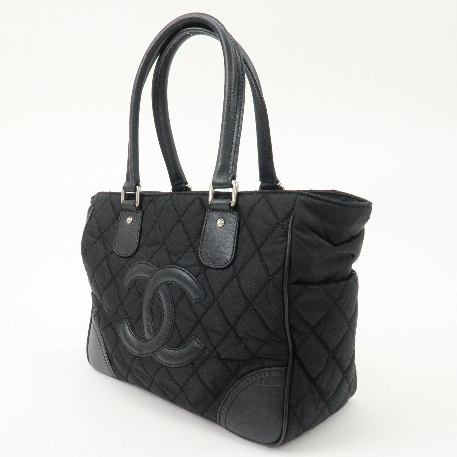 CHANEL Paris New York Wild Stitch Nylon Leather Coco Mark Tote Bag