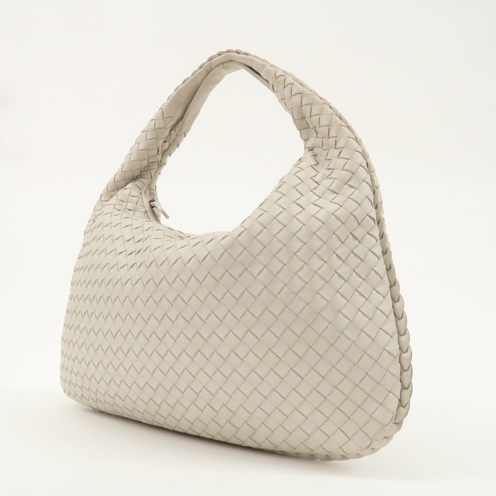 BOTTEGA VENETA Intrecciato Hobo Leather Shoulder White 115653