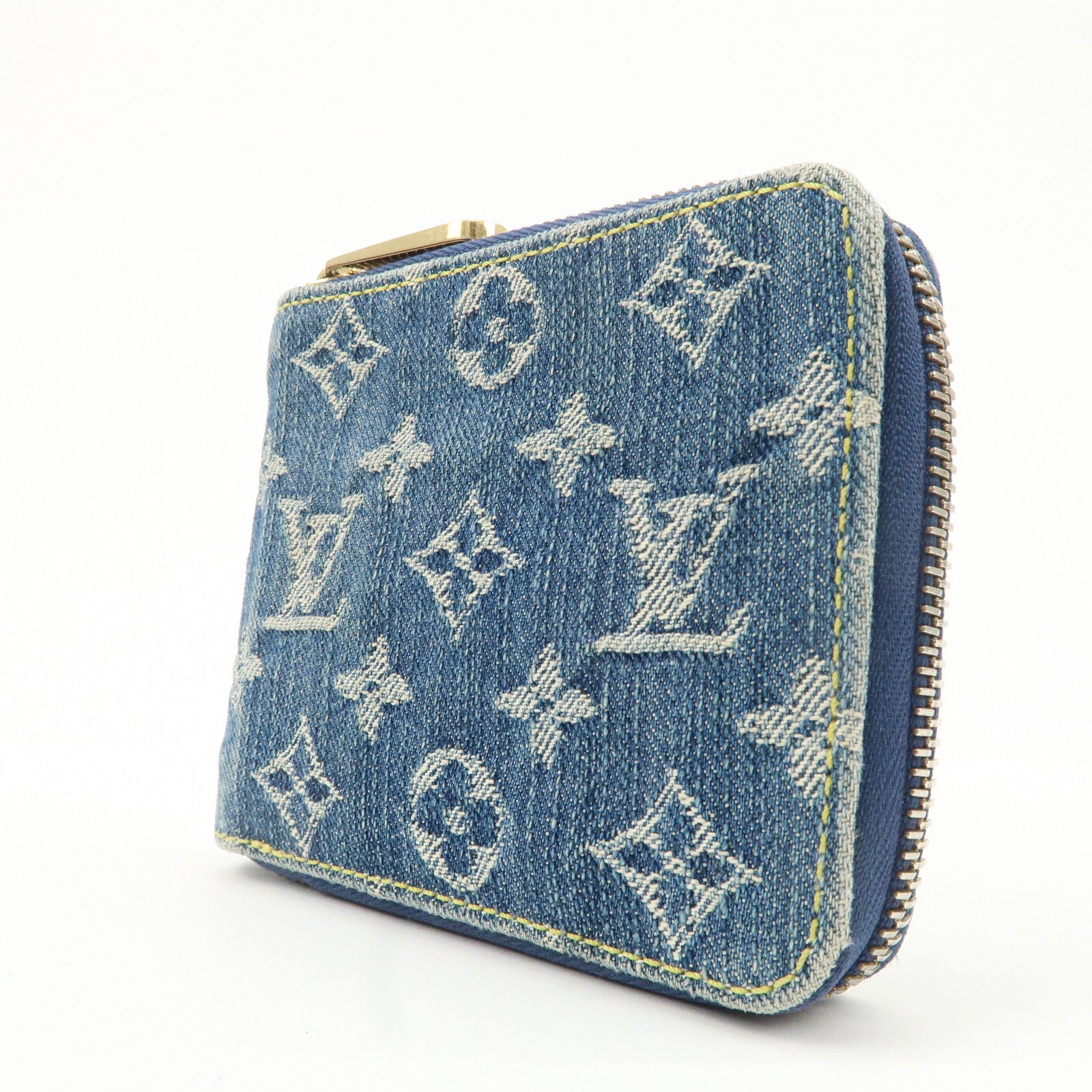 Louis Vuitton Monogram Denim Mini Zippy Wallet M95342 Blue