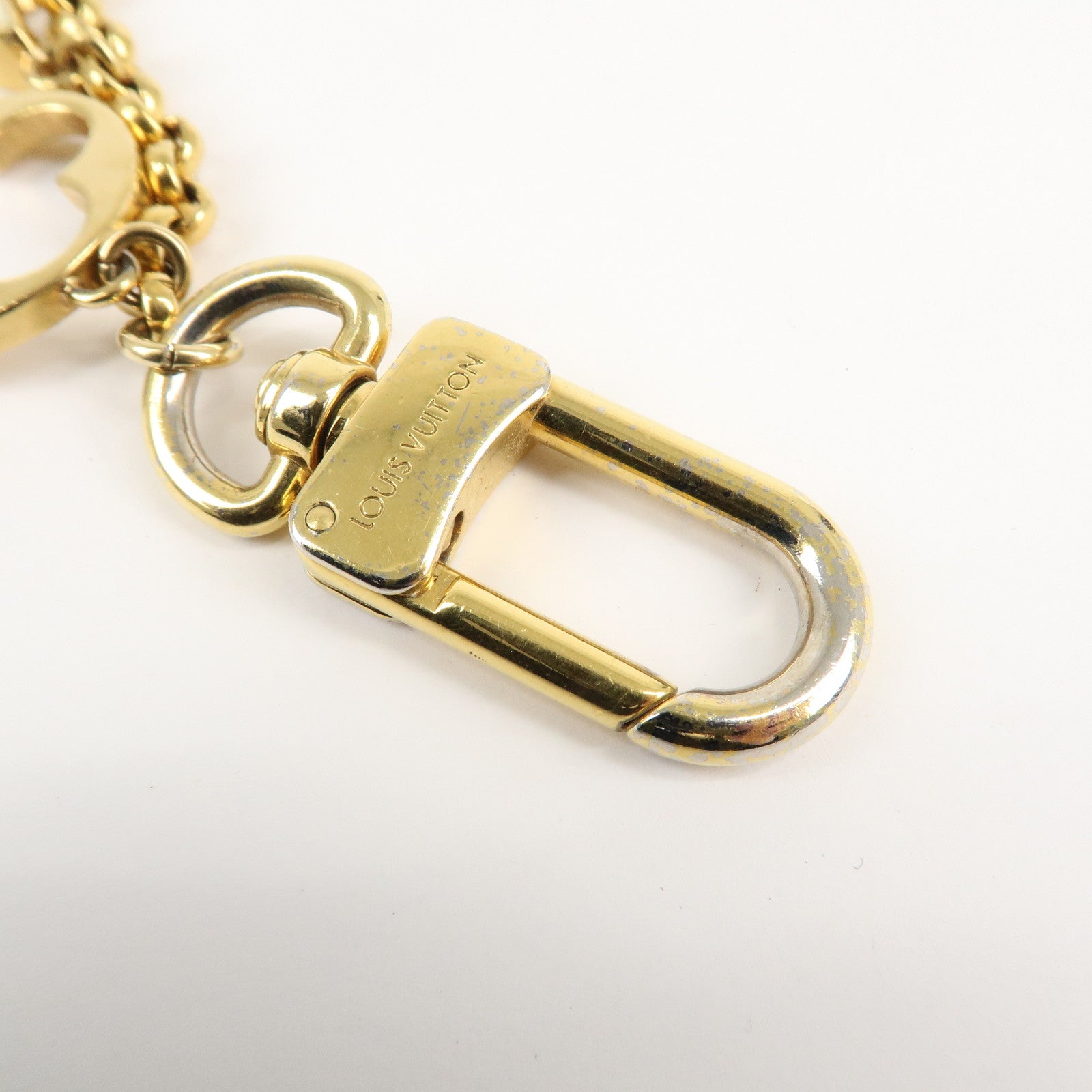 Louis Vuitton Fleur de Monogram Bag Charm Key Chain Gold M65111