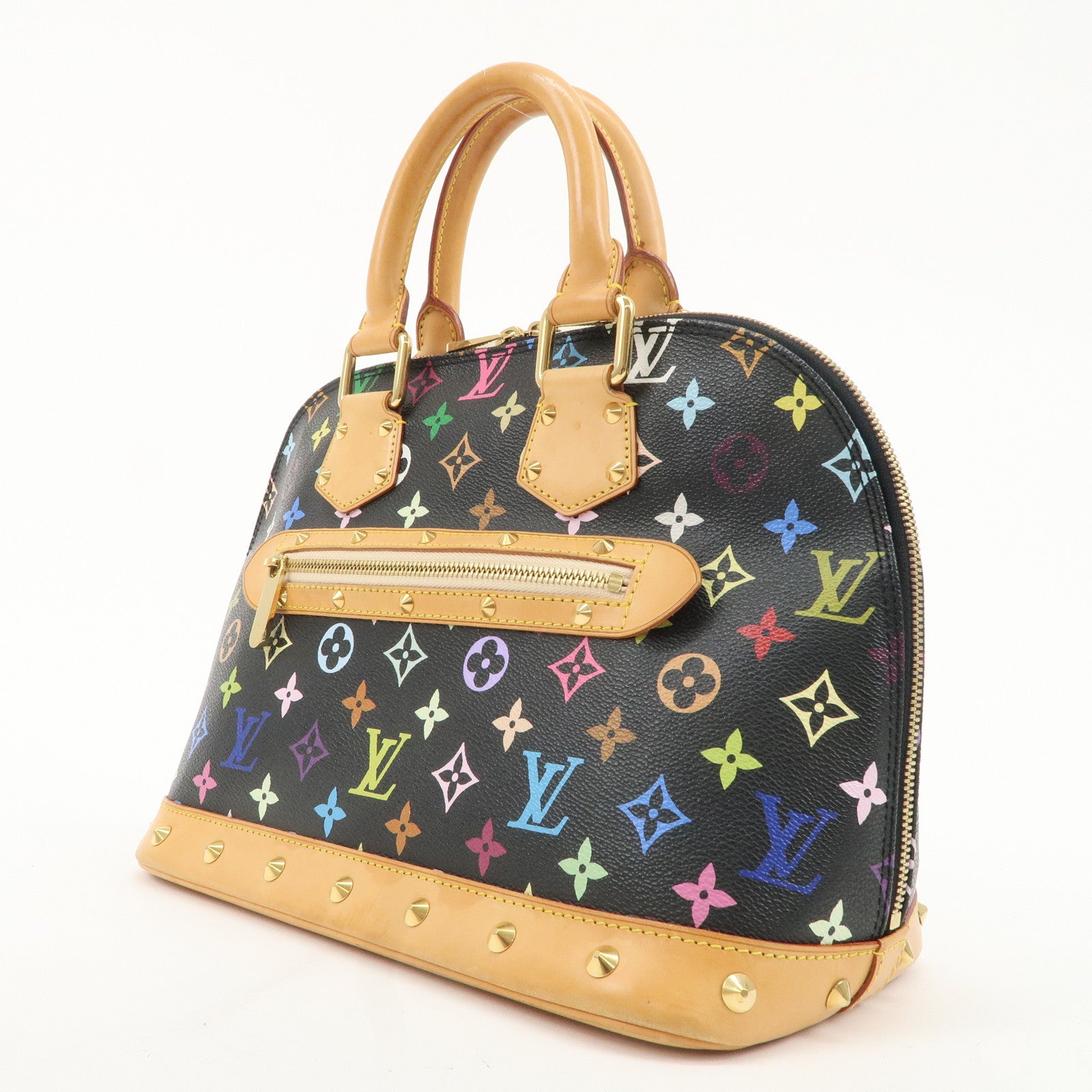 Louis Vuitton Monogram Multi Color Alma Hand Bag Noir M92646 Used