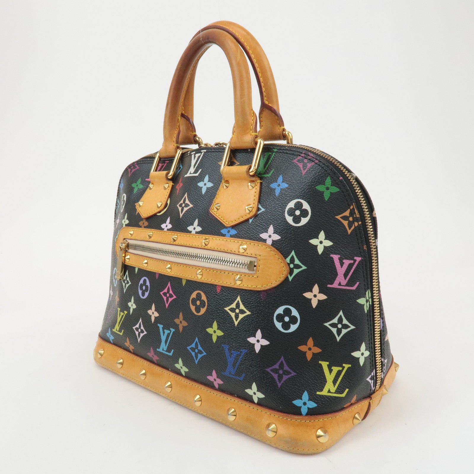 Louis Vuitton Monogram Multicolor Alma Hand Bag Noir M92646