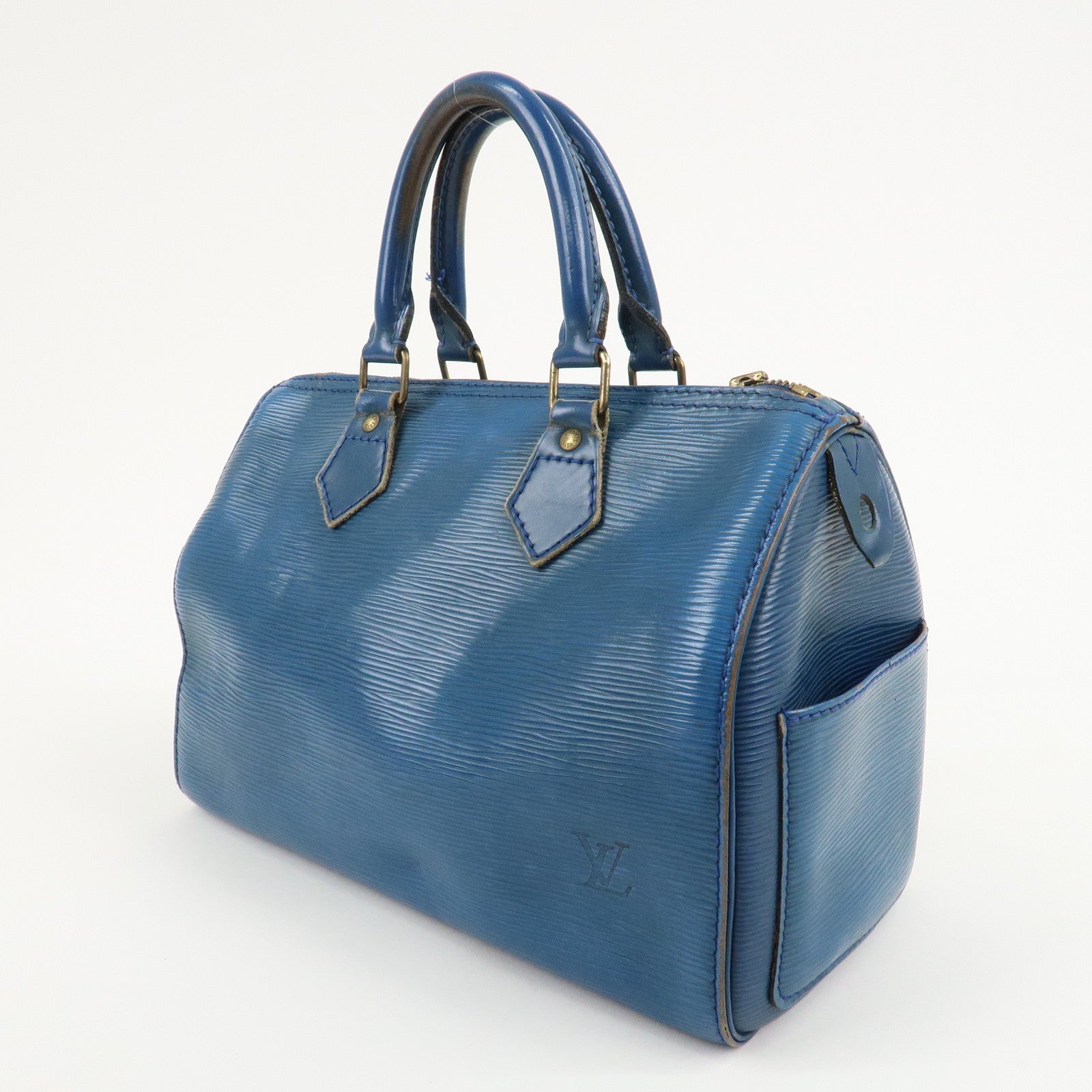 Louis Vuitton Epi Speedy 25 Hand Boston Bag Blue M43015 Used