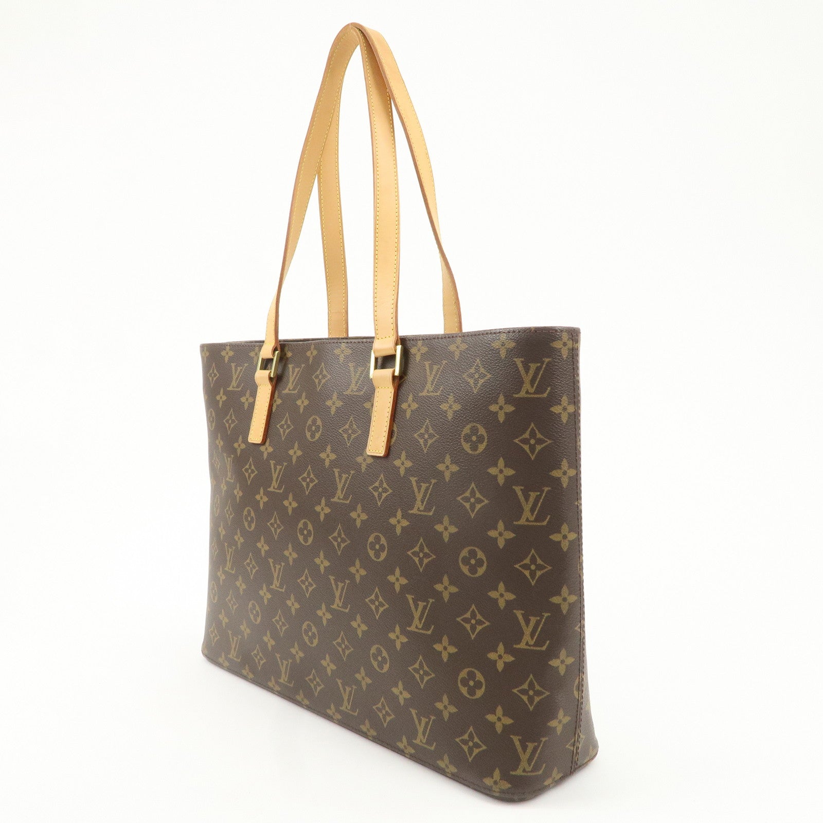 Louis Vuitton Monogram Luco Tote Bag Hand Bag Brown M51155 Used