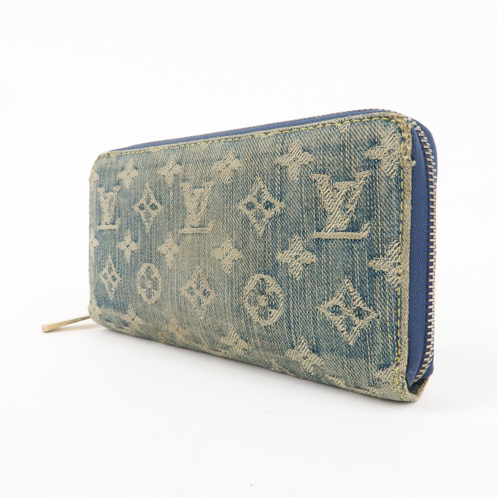 Louis Vuitton Monogram Denim Zippy Long Wallet Blue M95431