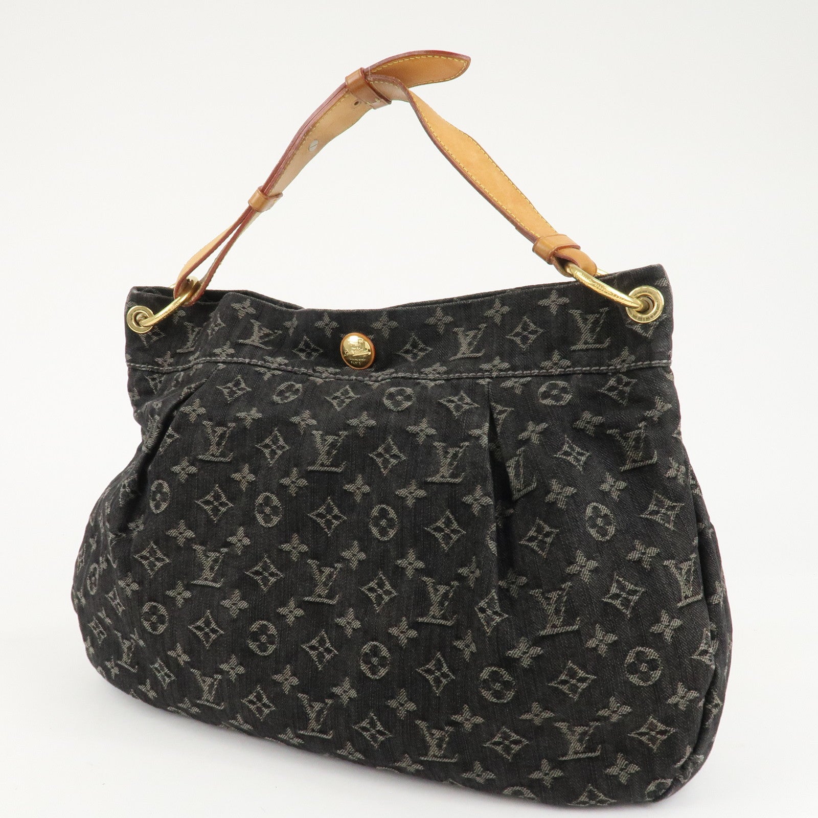 Louis Vuitton Monogram Denim Daily PM Shoulder Bag Noir M40494 Used