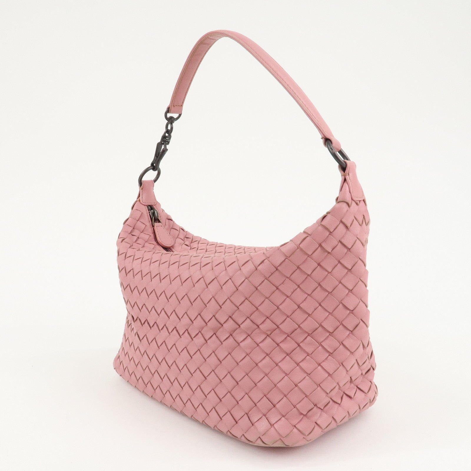 BOTTEGA VENETA Intrecciato Leather Shoulder Bag Pink