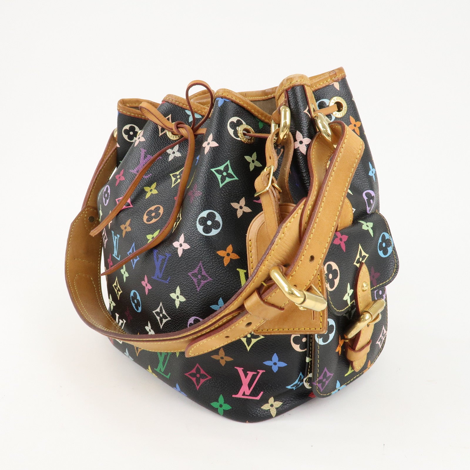 Louis Vuitton Monogram Multi Color Petit Noe Bag Noir M42230 Used