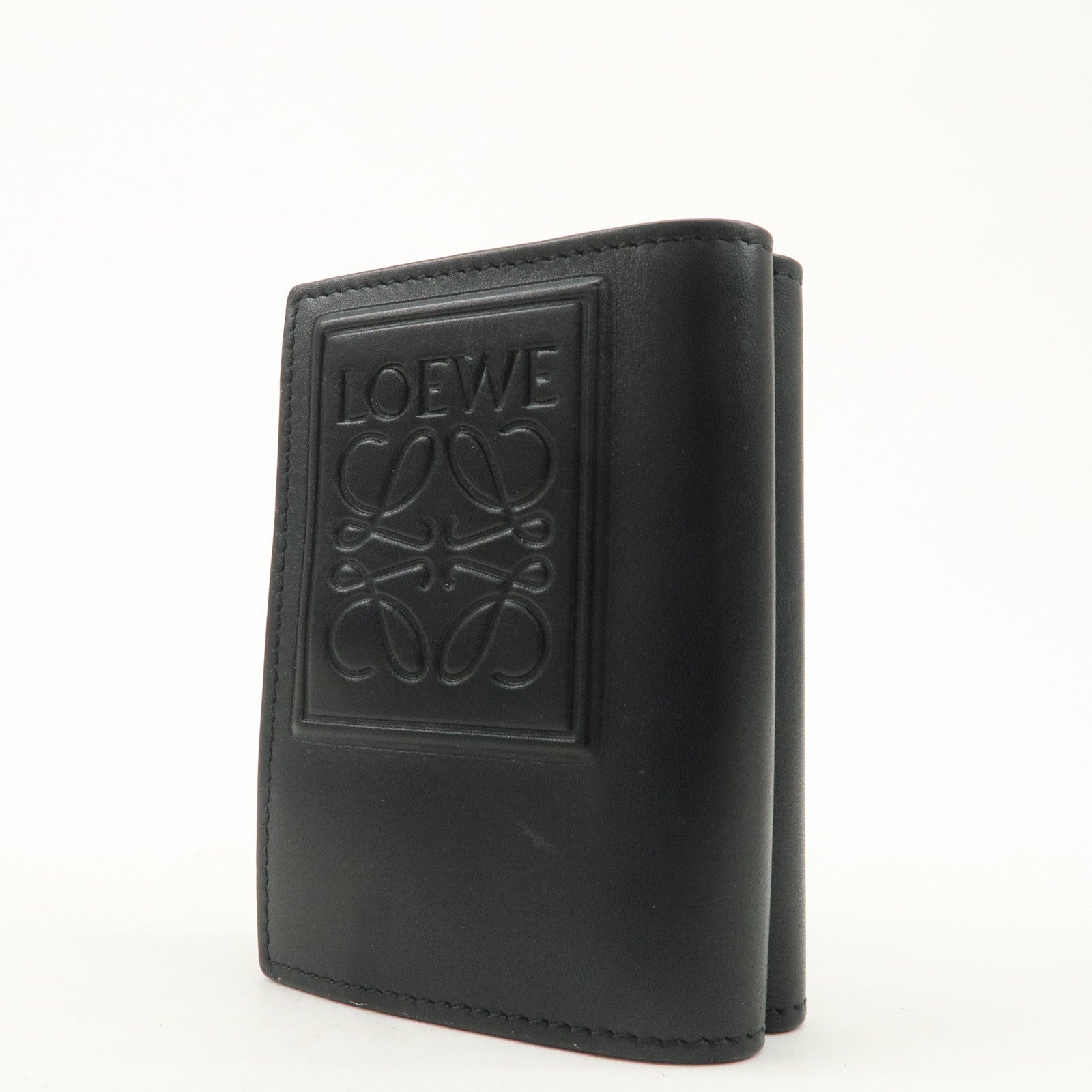 LOEWE Anagram Leather Tri-fold Wallet Black