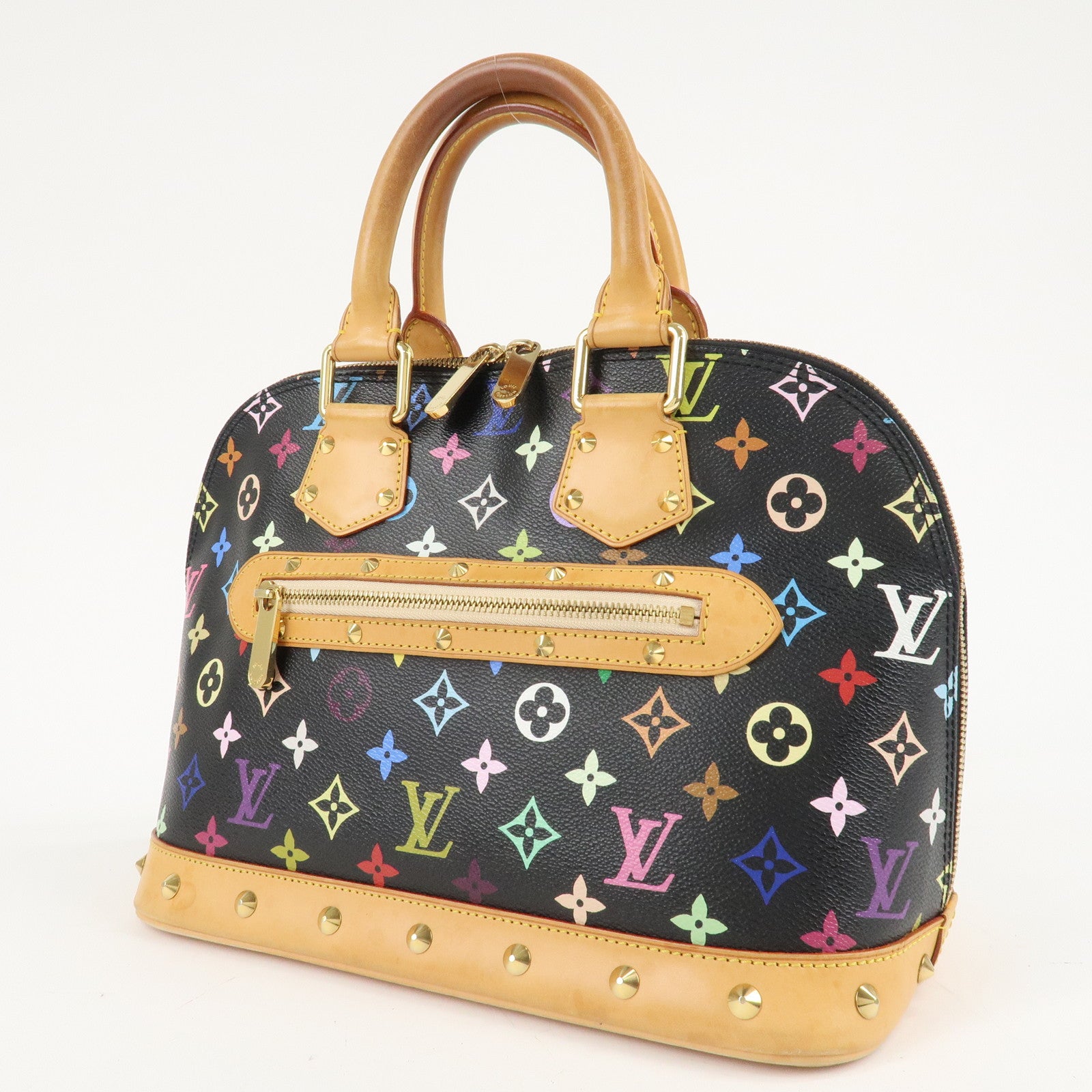 Louis Vuitton Monogram Multi Color Alma Hand Bag Noir M92646 Used