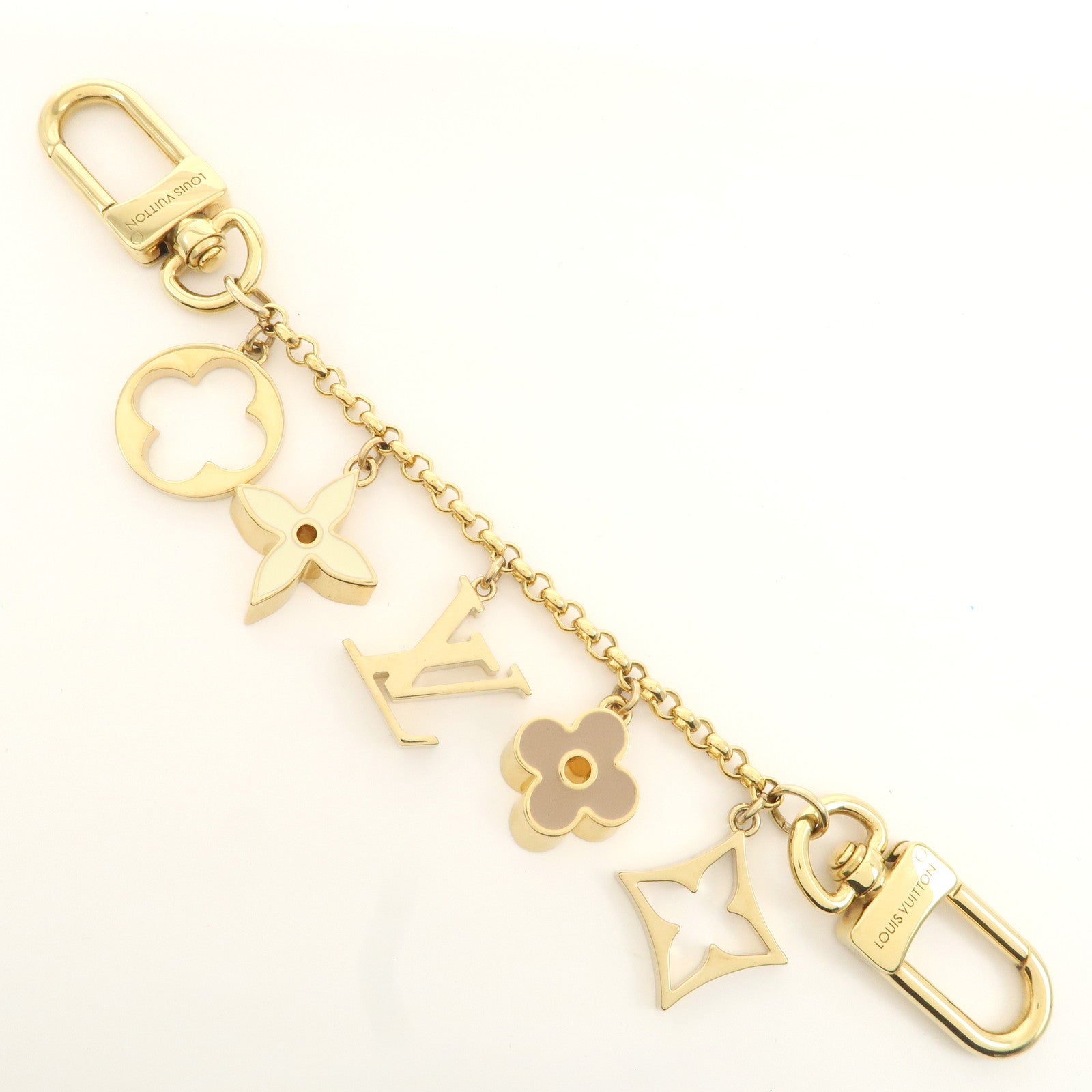 Louis Vuitton Fleur de Monogram Bag Charm Key Chain M01413 Used