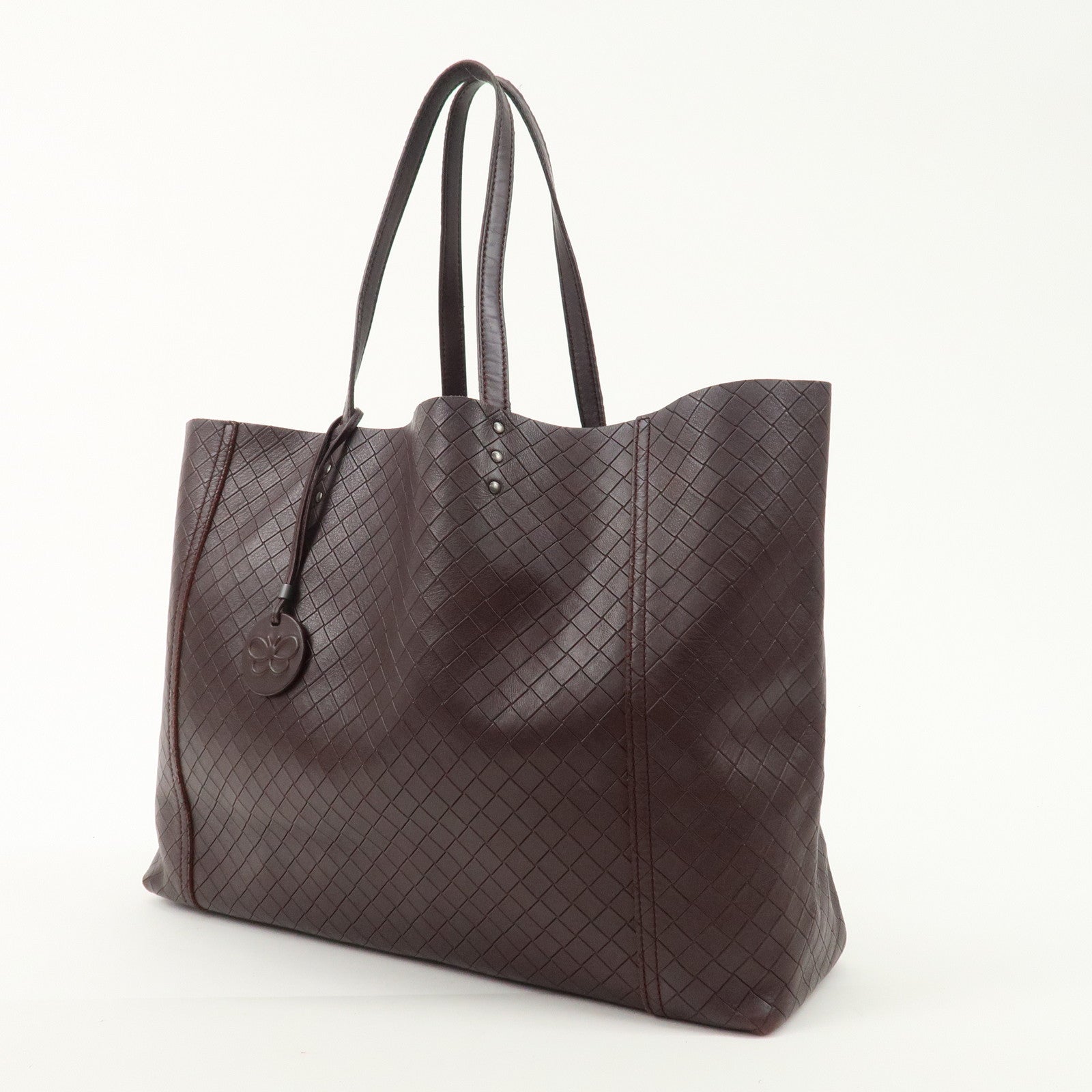 BOTTEGA VENETA Intreccio Mirage Leather Tote Bag Brown 299875