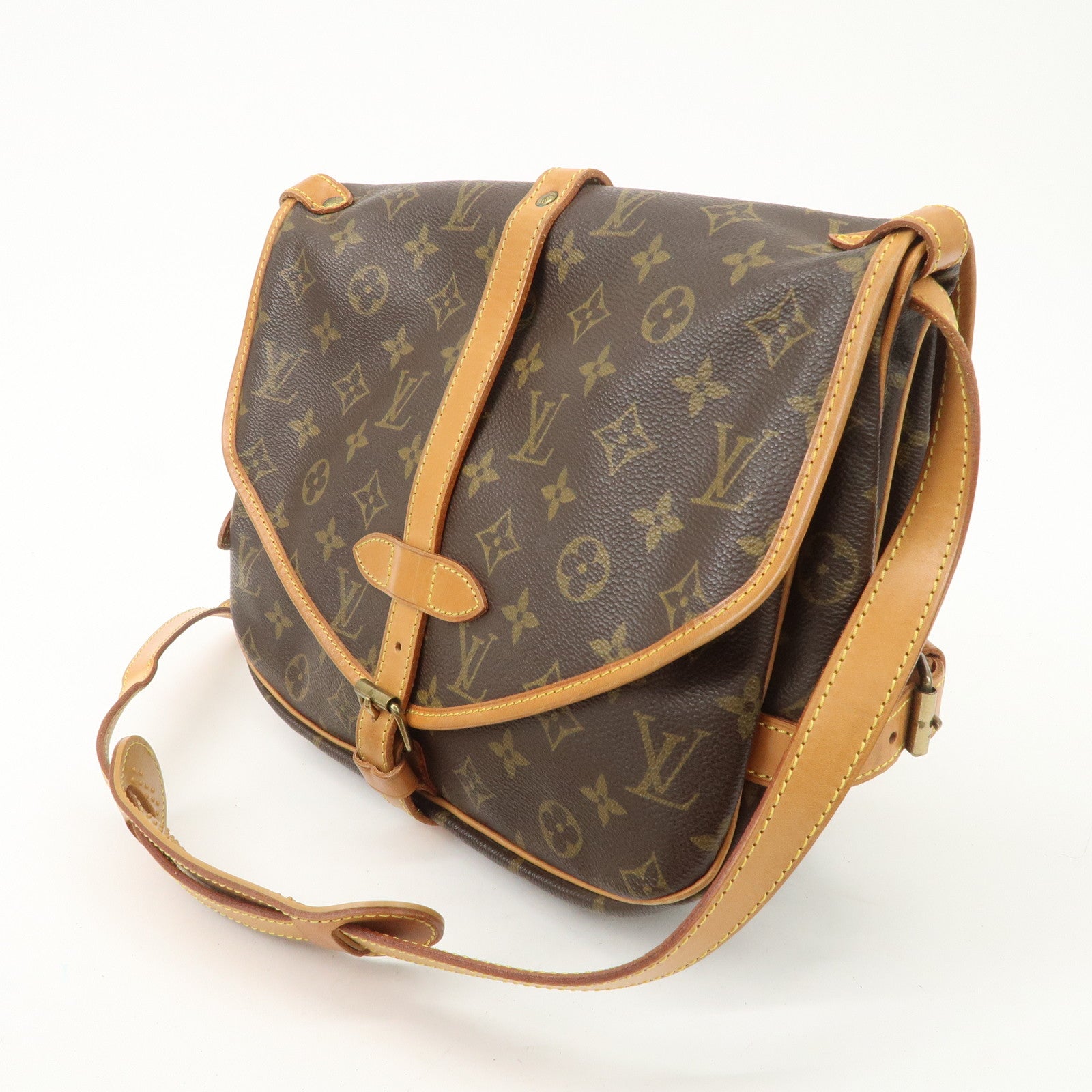 Louis Vuitton Monogram Saumur 30 Shoulder Bag Brown M42256 Used