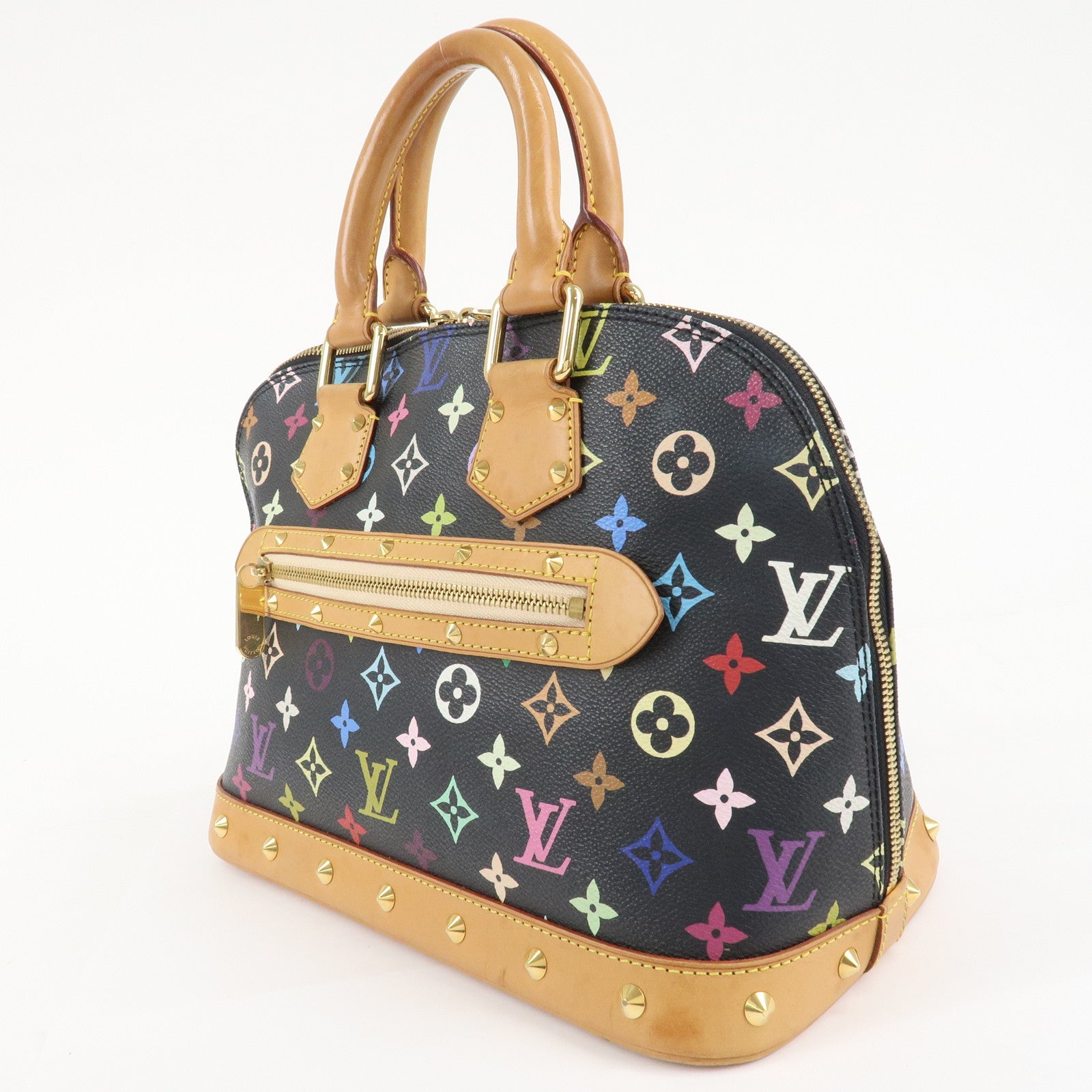 Louis Vuitton Monogram Multi Color Alma Hand Bag Noir M92646 Used