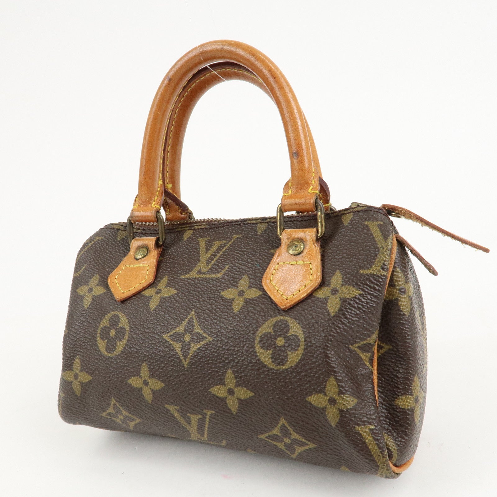 Louis Vuitton Monogram Mini Speedy Hand Bag Brown M41534