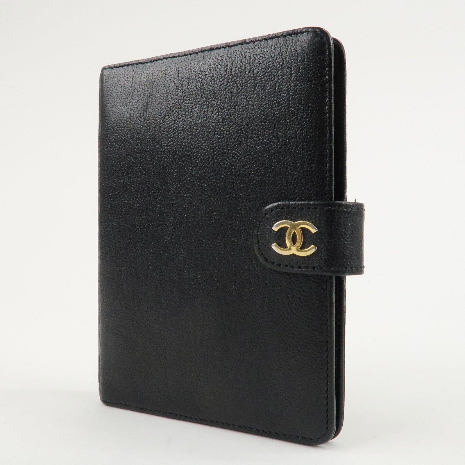 CHANEL COCO Mark Leather Planner Cover Black Used