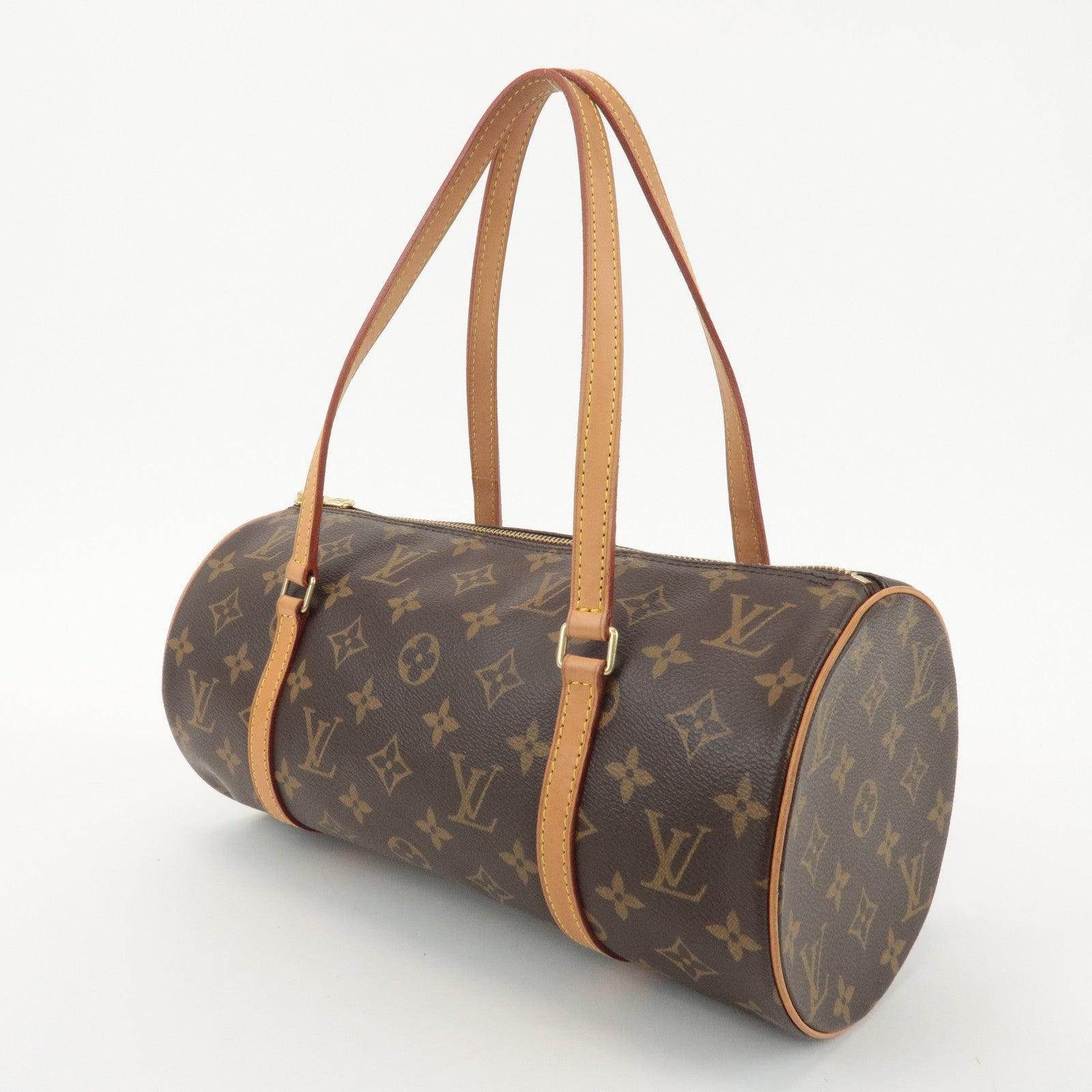 Louis Vuitton Monogram Papillon 30 Hand Bag New Style Brown M51385 Used