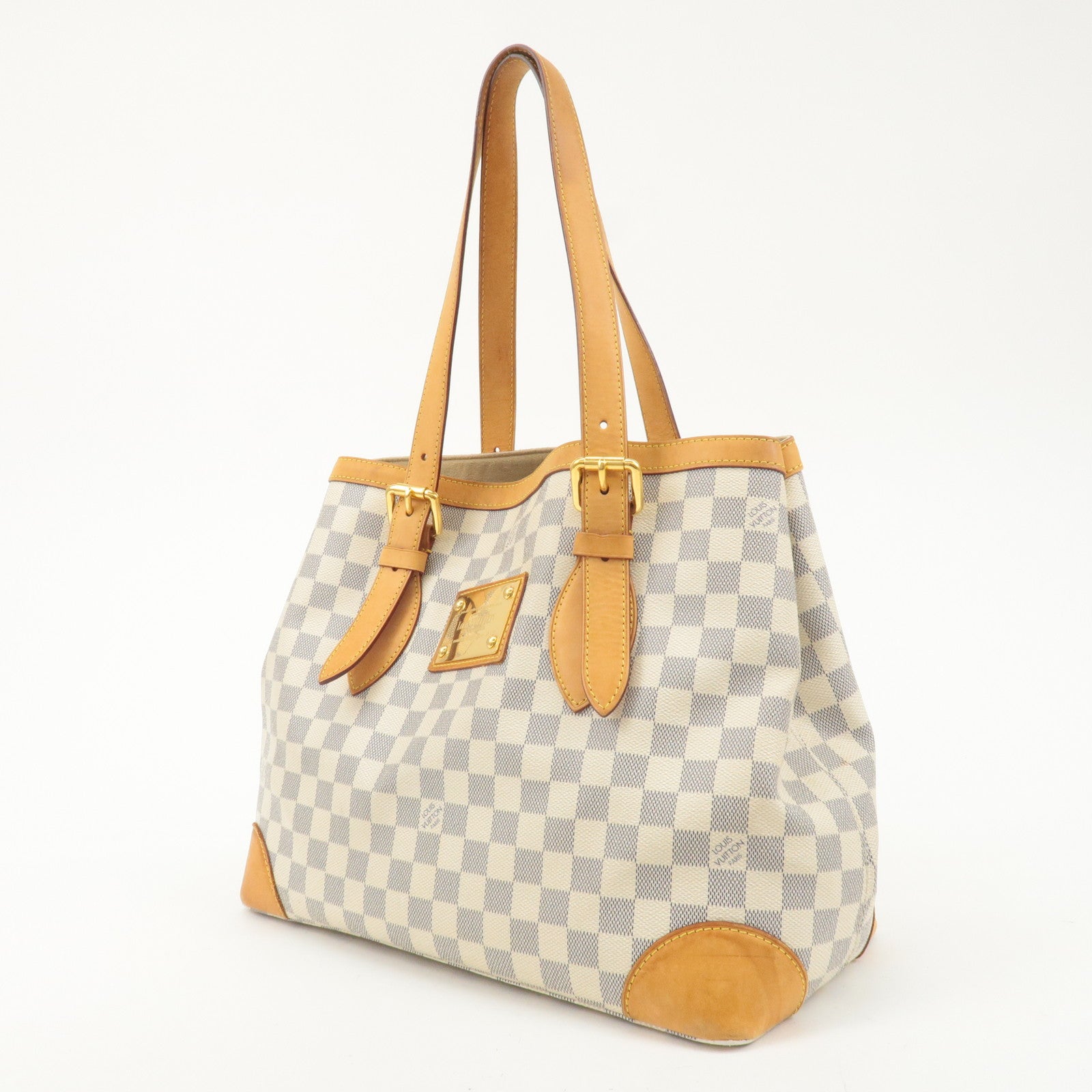 Louis Vuitton Damier Azur Hampstead MM Tote Bag Brown N51206