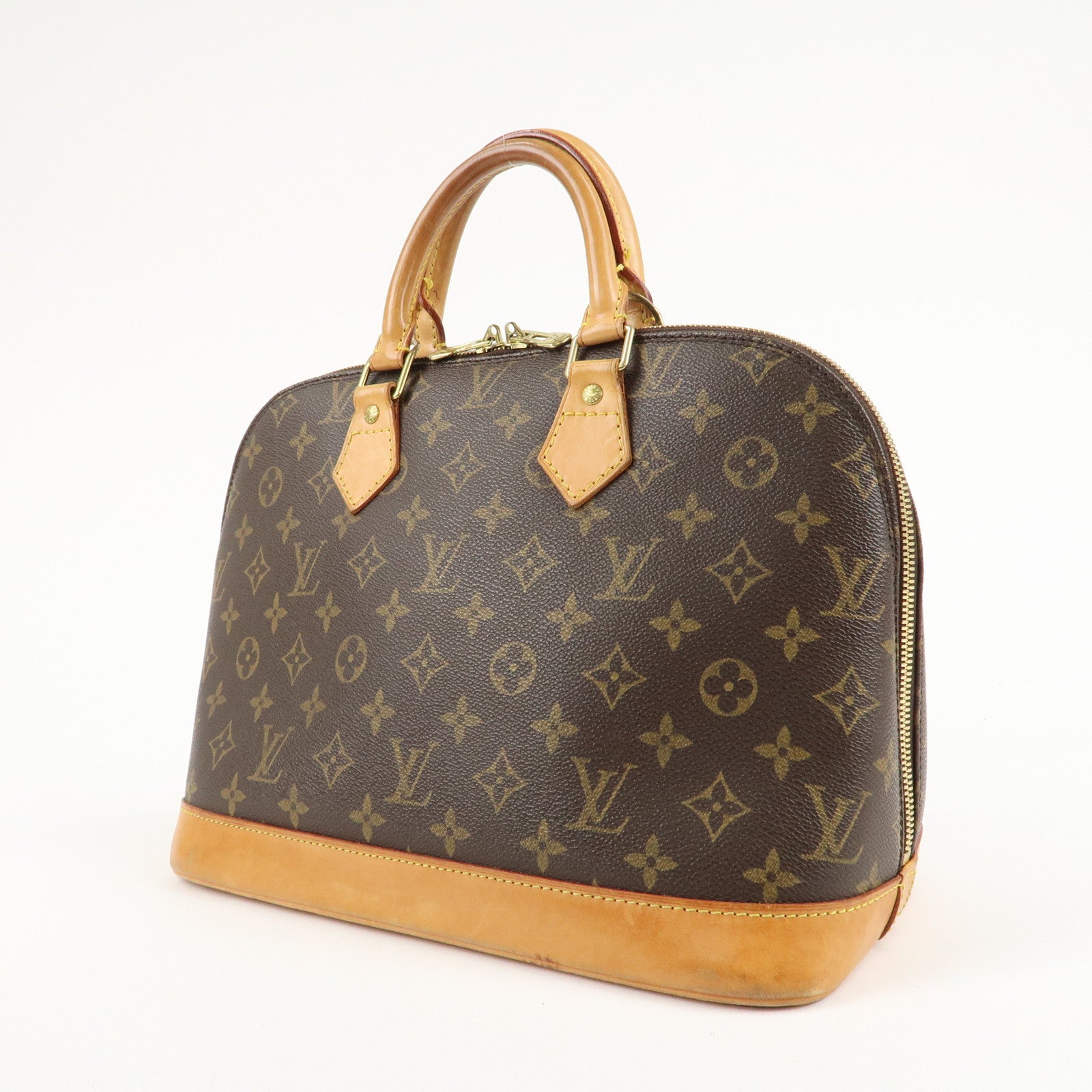 Louis Vuitton Monogram Alma Hand Bag Brown M51130 Used