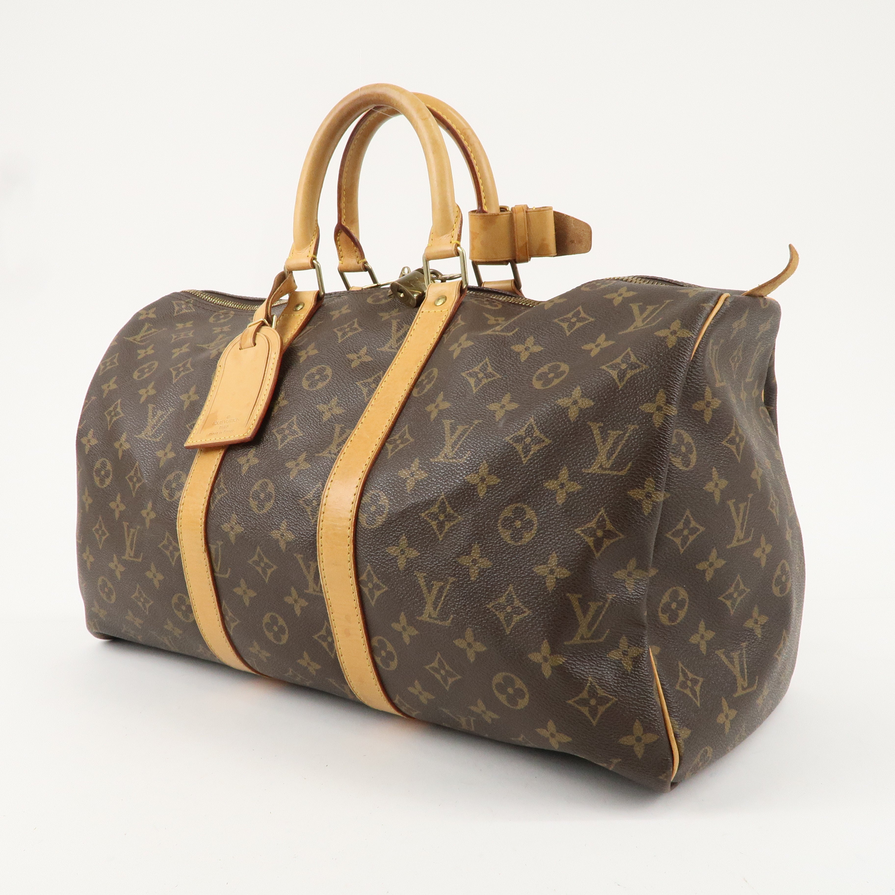 Louis Vuitton Monogram Keep All 45 Boston Bag Brown M41428