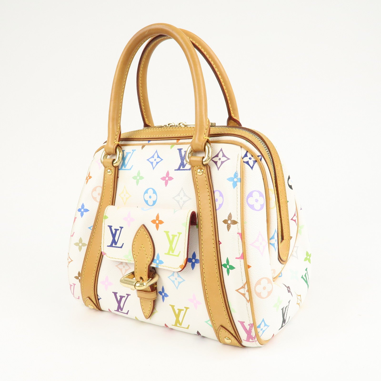 Louis Vuitton Monogram Multi Color Priscilla Hand Bag Blanc M40096 Used