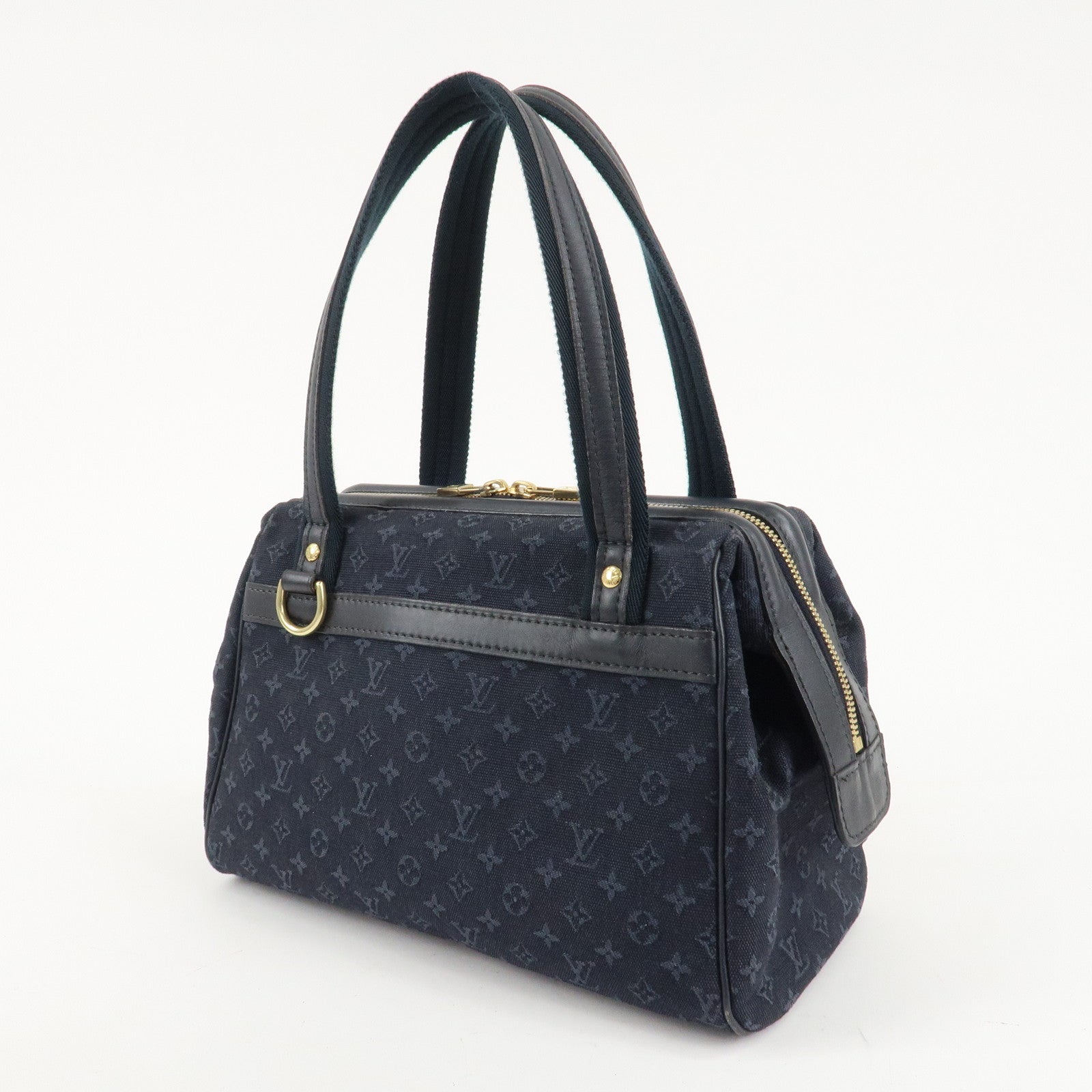 Louis Vuitton Monogram Mini Josephine PM Hand Bag Blue M92414 Used