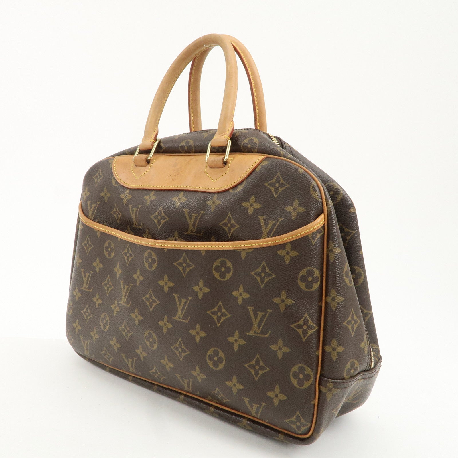 Louis Vuitton Monogram Deauville Hand Bag Brown M47270 Used