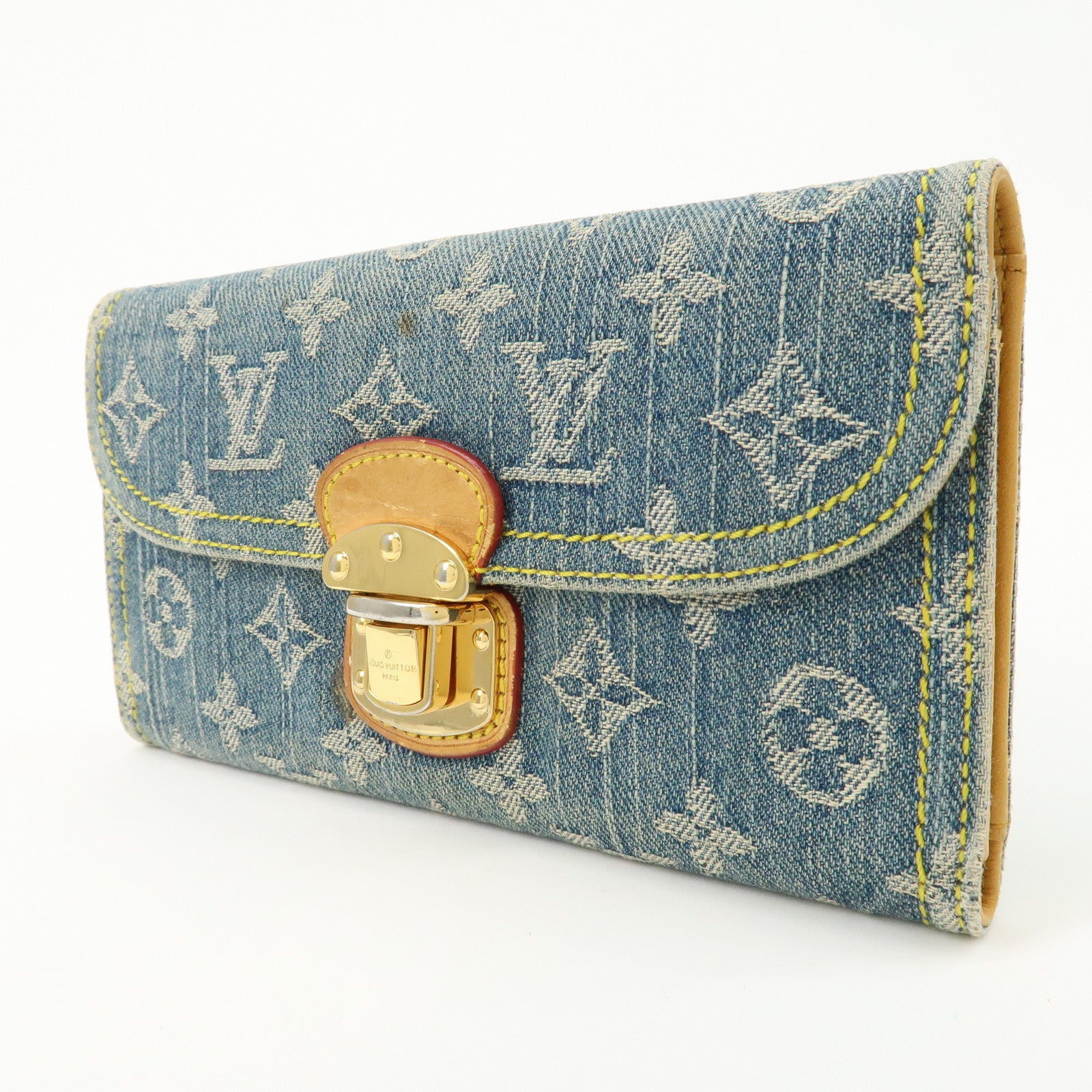 Louis Vuitton Monogram Denim Portefeuille Amelia Wallet M95511 Used