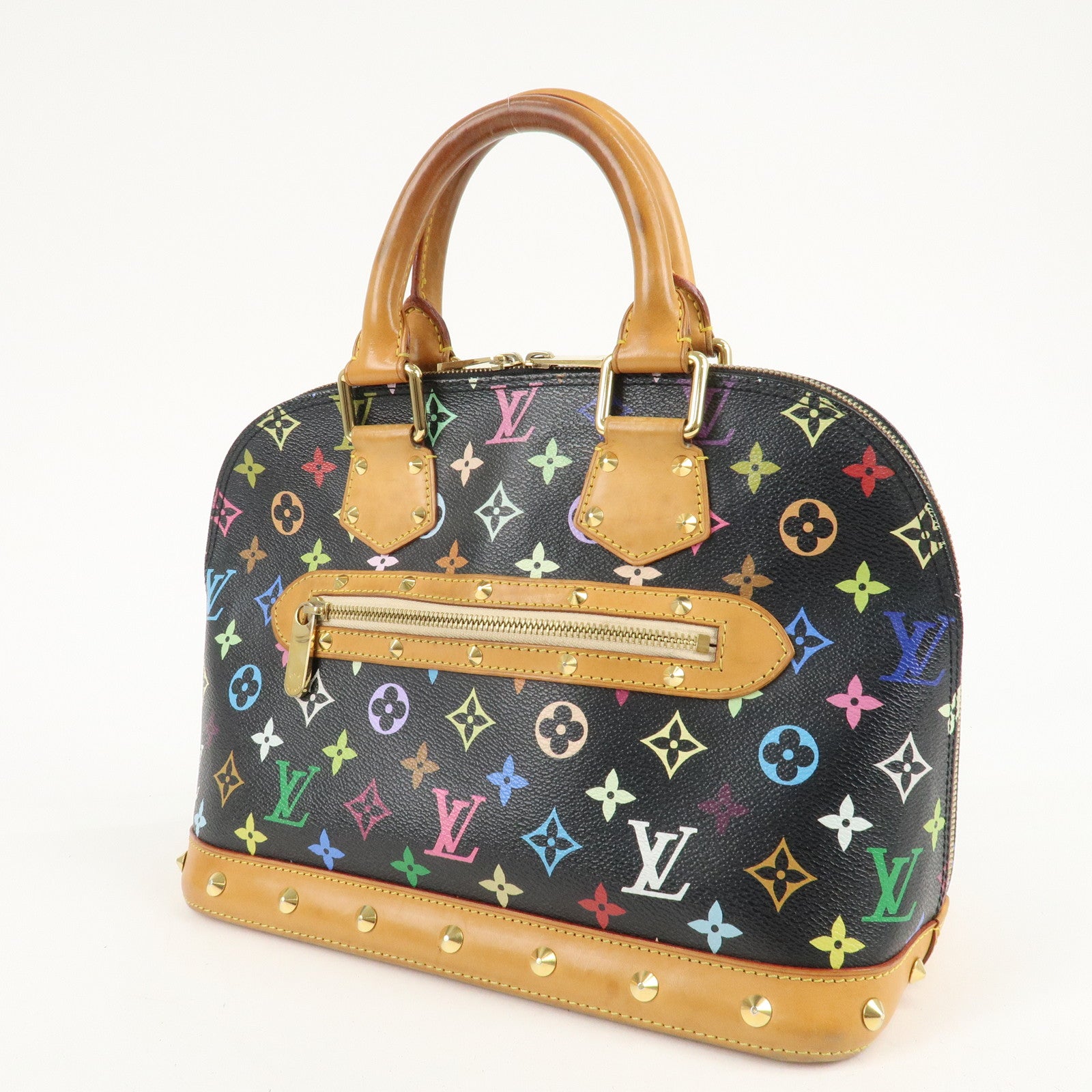 Louis Vuitton Monogram Multicolor Alma Hand Bag Noir M92646 Used