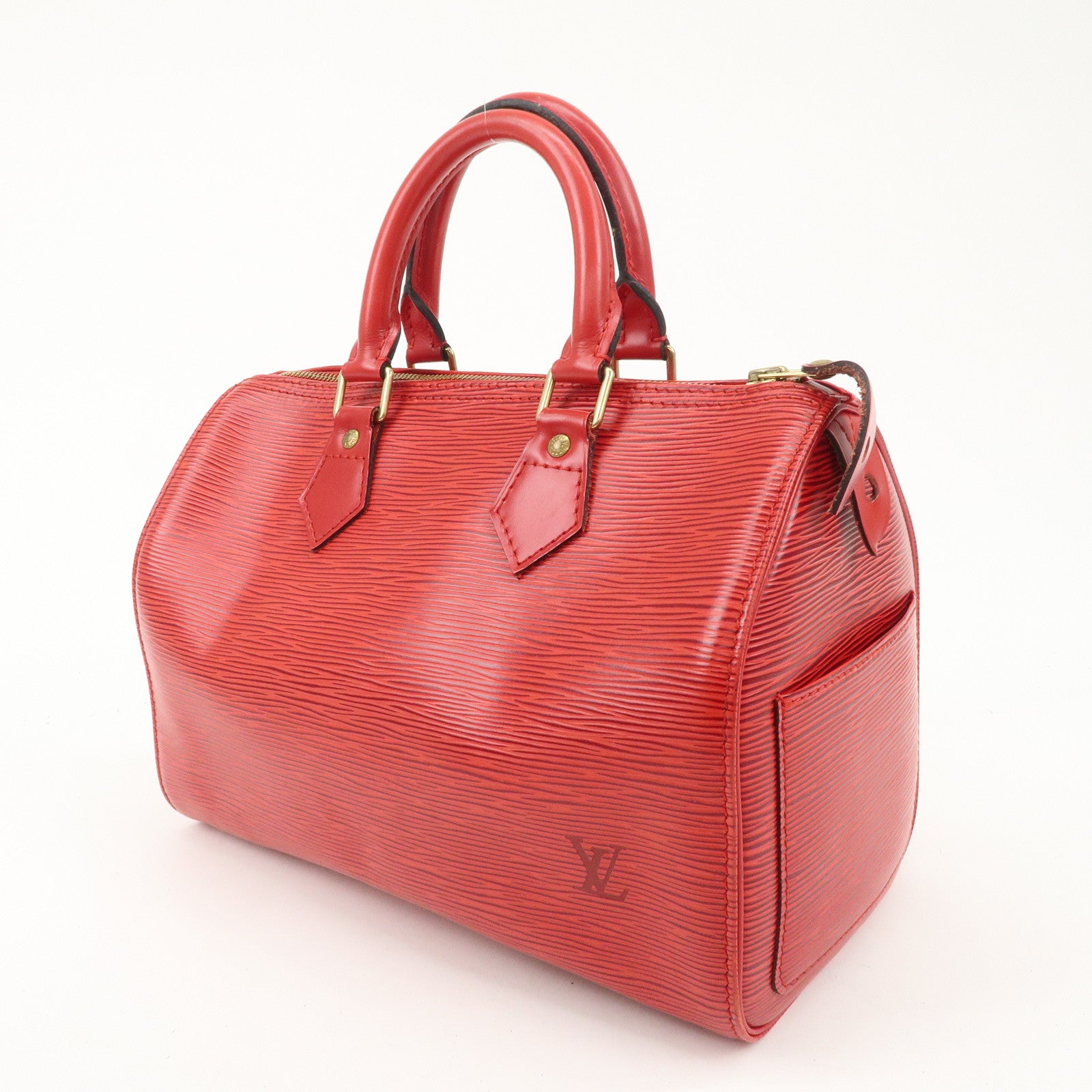 Louis Vuitton Epi Speedy 25 Hand Bag Castilian Red M43017 Used