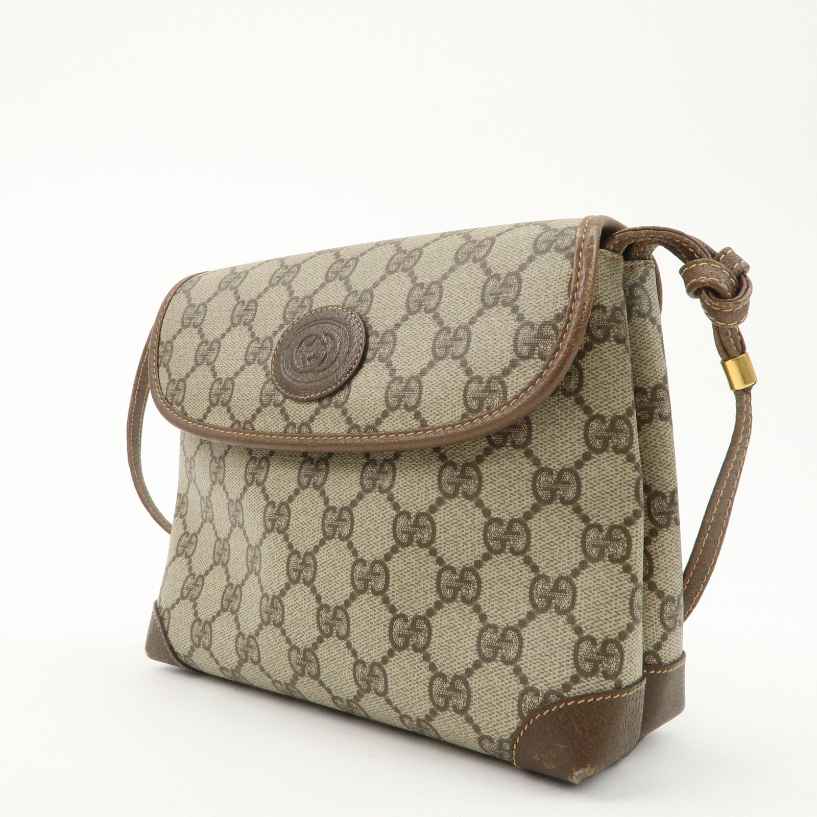 GUCCI Old Gucci GG Plus Leather Shoulder Bag 007.56.0087