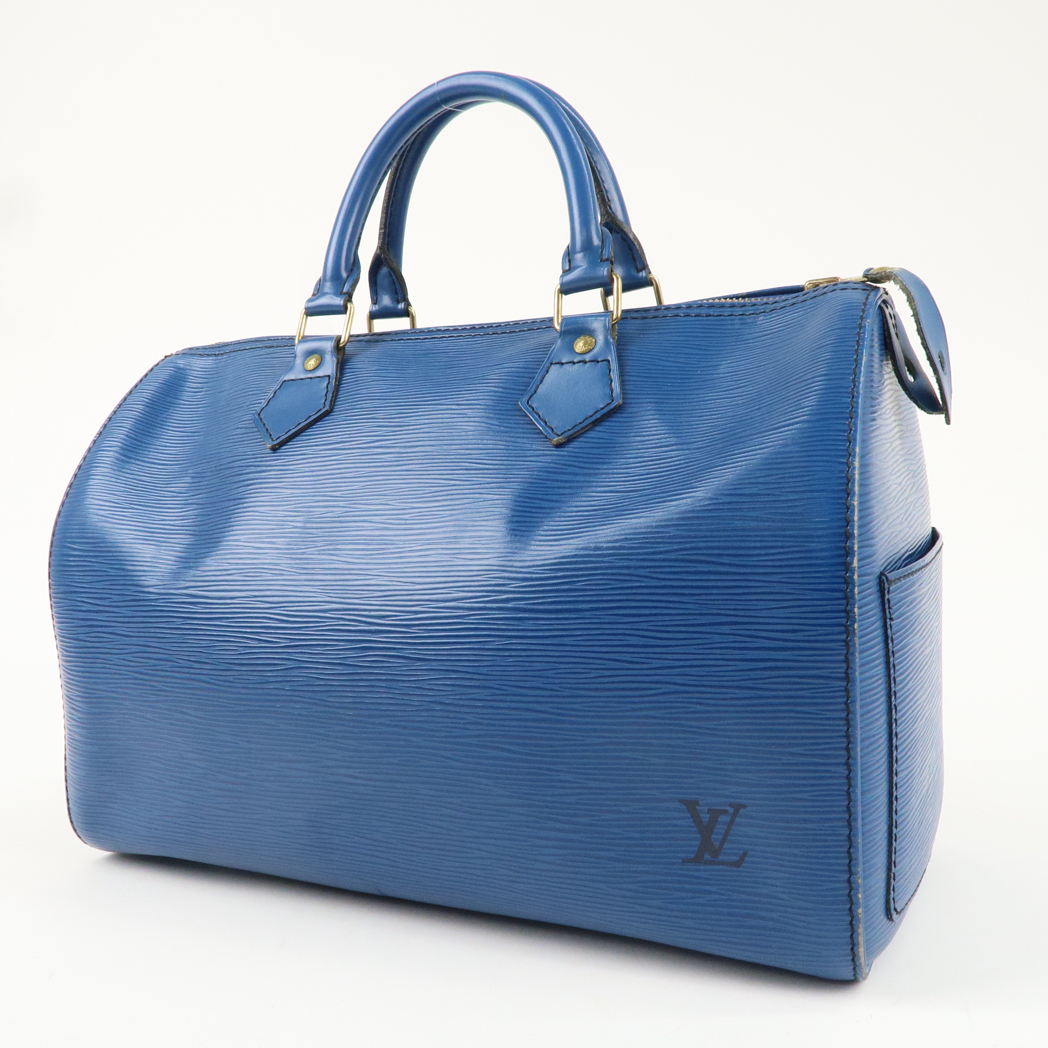 Louis Vuitton Epi Speedy 30 Hand Boston Bag Toledo Blue M43005