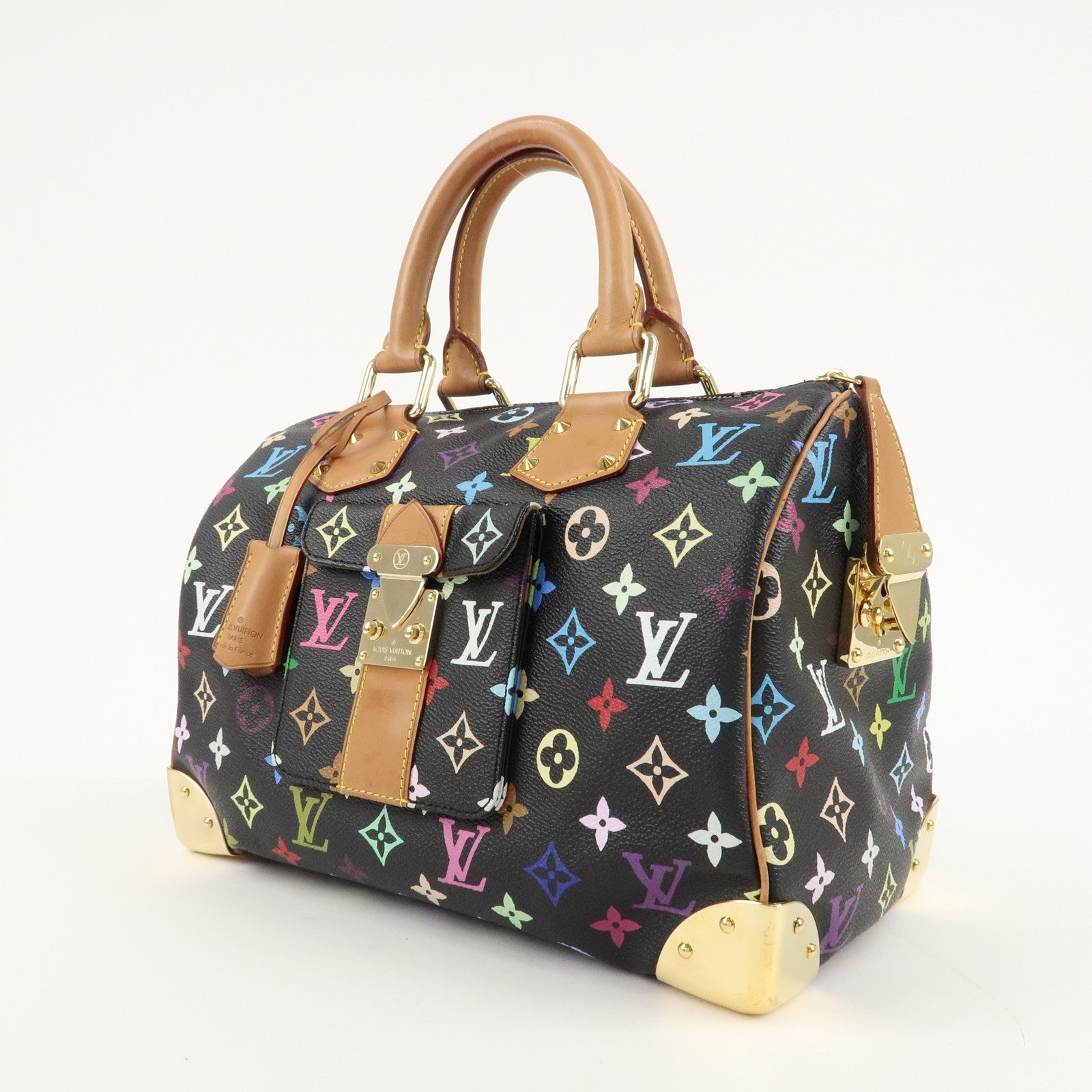 Louis Vuitton Monogram Multi Color Speedy 30 Hand Bag M92642 Used