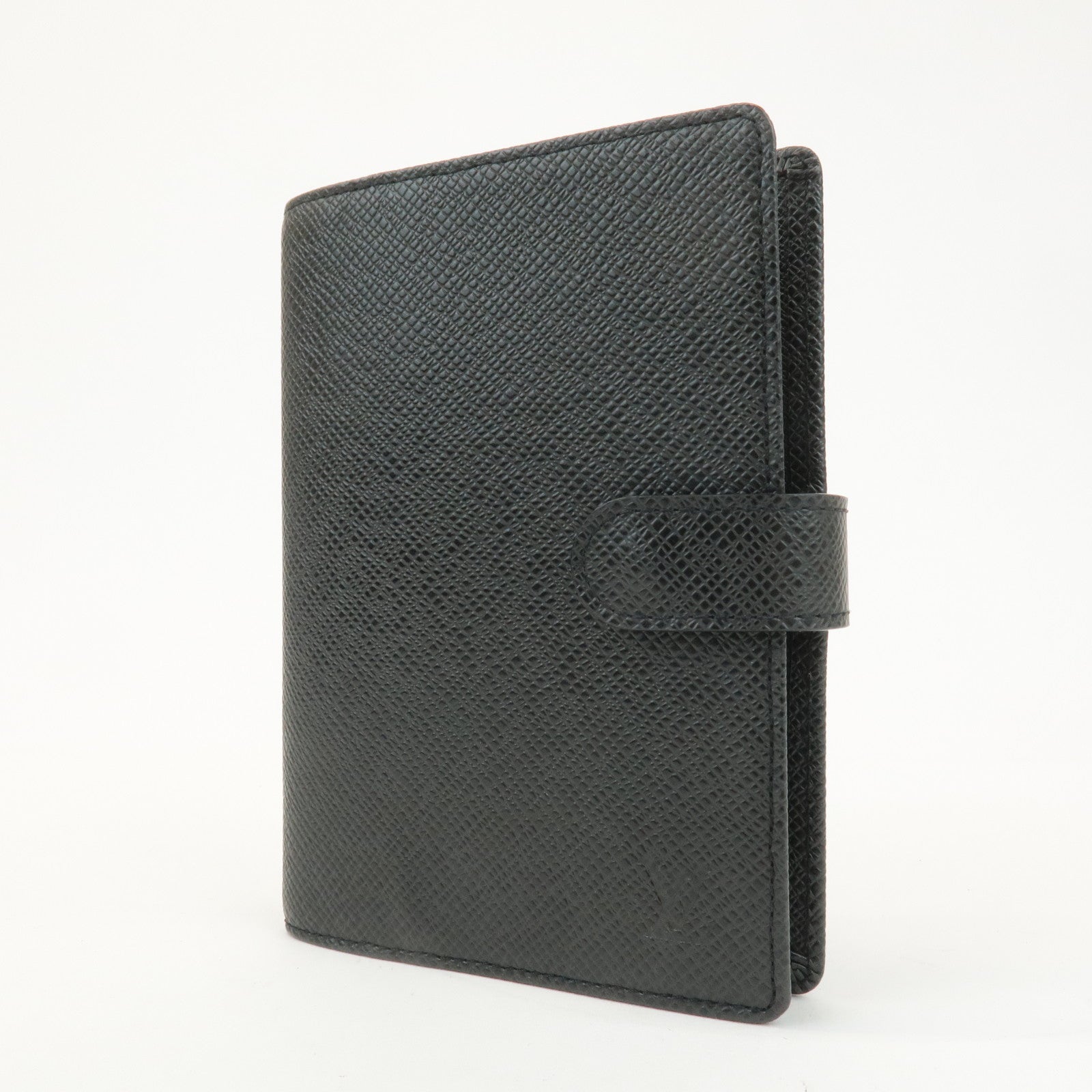 Louis Vuitton Taiga Agenda PM Planner Cover Ardoise Black R20406 Used