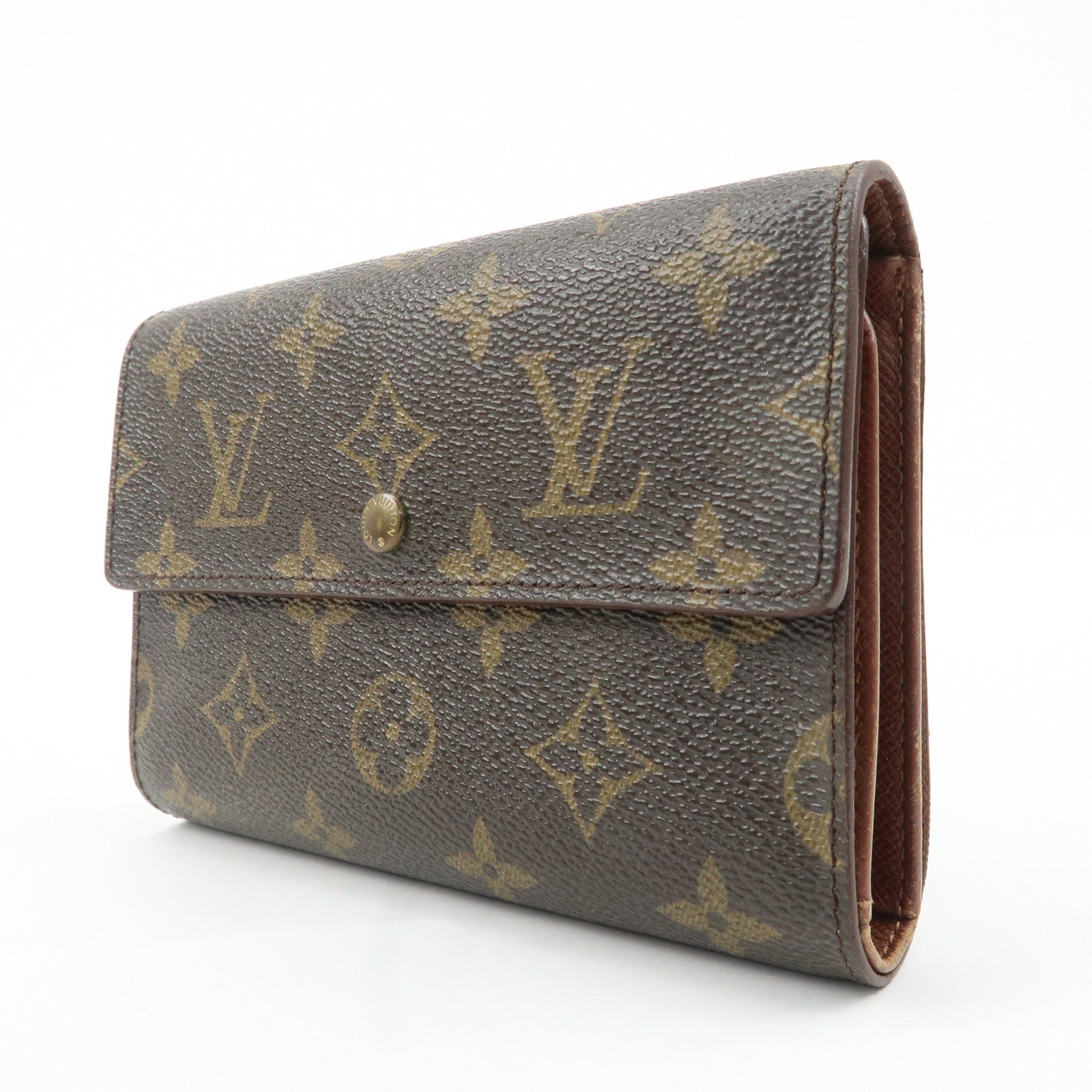 Louis Vuitton Monogram Set of 2 Long Wallet M61202 M61207 Used