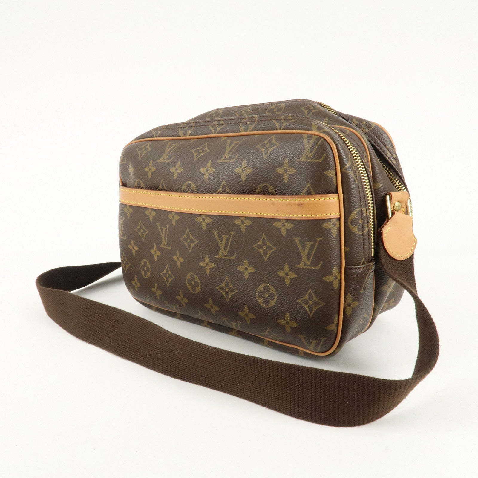 Louis Vuitton Monogram Reporter PM Shoulder Bag Brown M45254