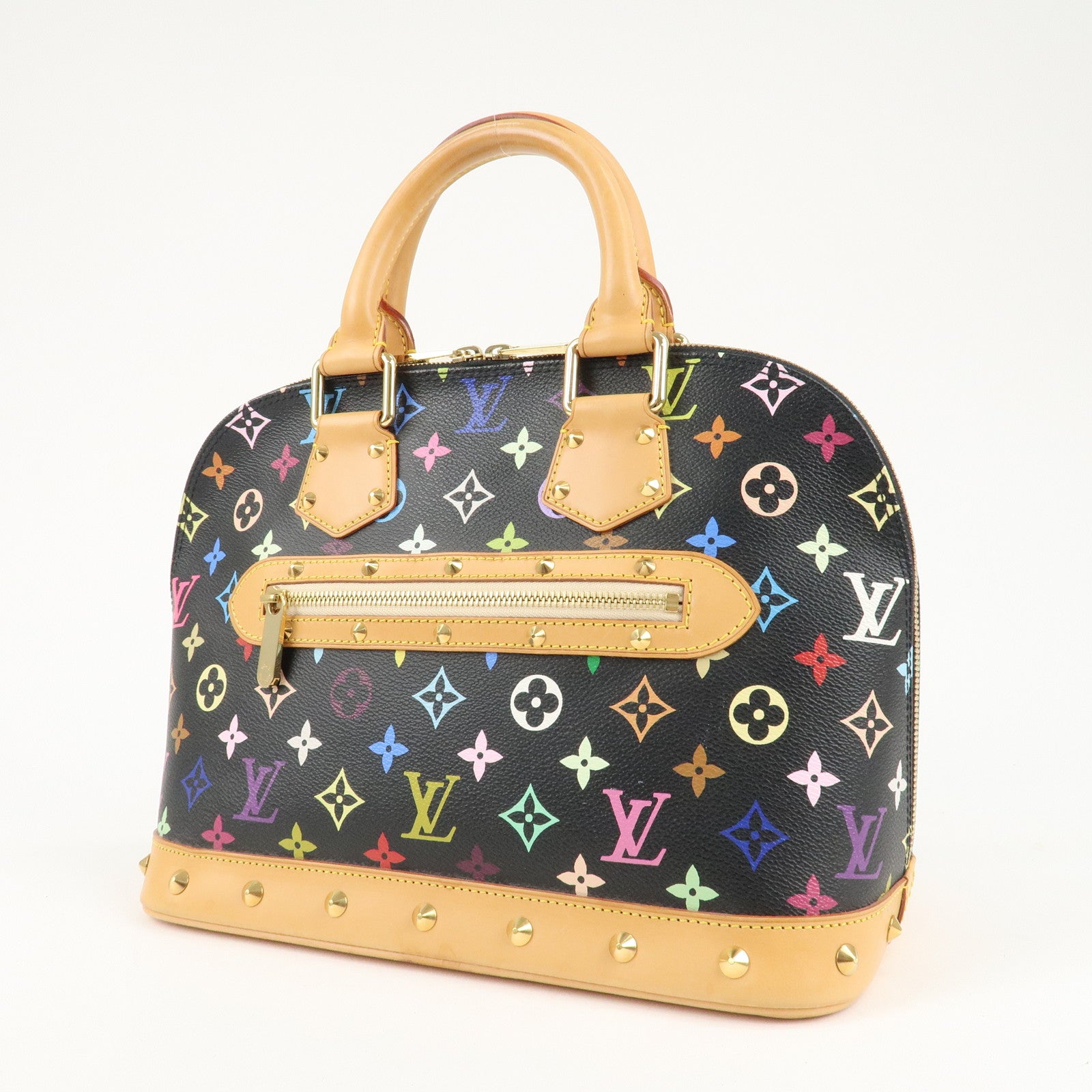 Louis Vuitton Monogram Multi Color Alma Hand Bag Noir M92646 Used