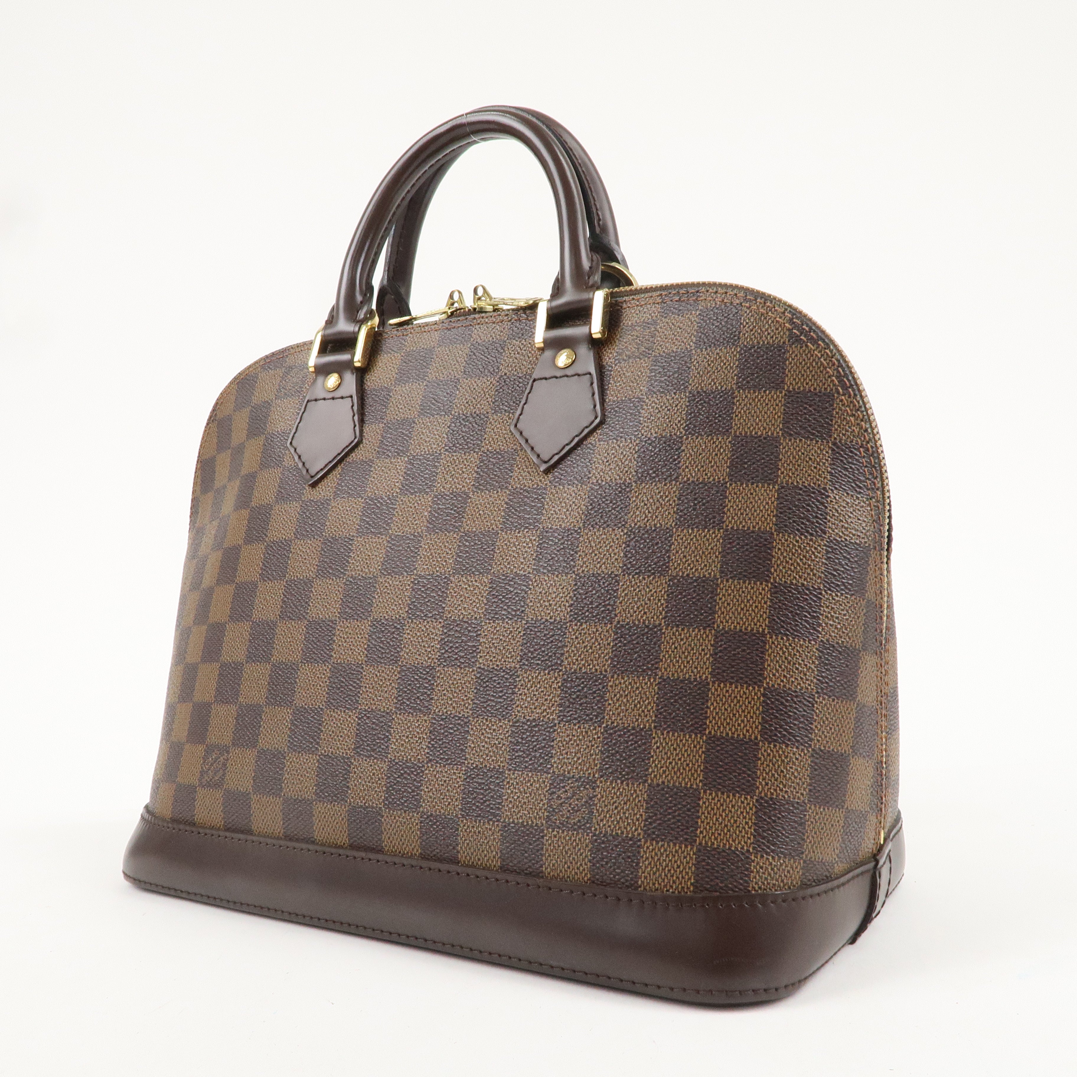 Louis Vuitton Damier Alma Hand Bag Brown Brown N51131