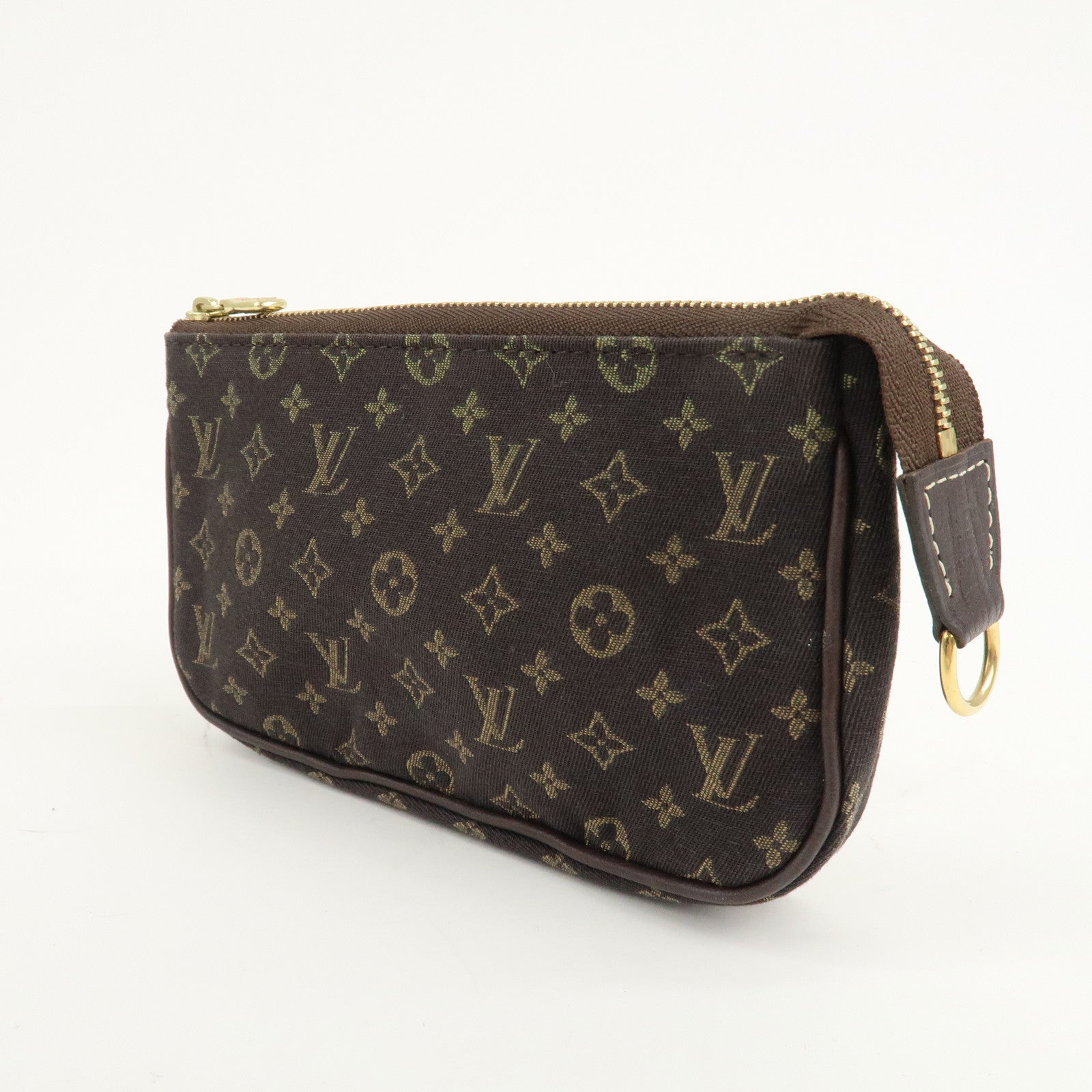 Louis Vuitton Monogram Mini Lin Pouch for Bucket PM Bag Ebene Used