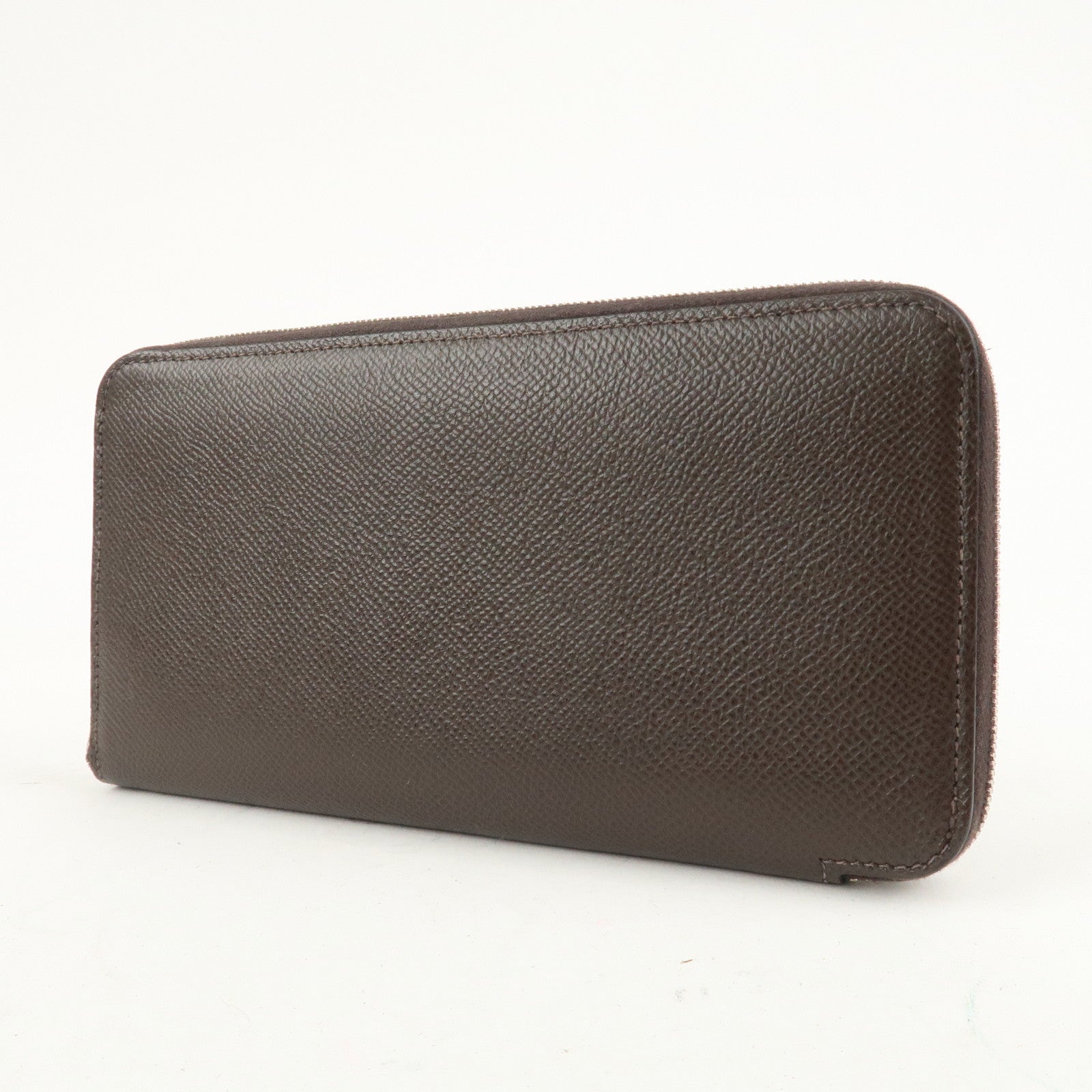 HERMES Leather AZAP Long Silk In Z Stamped Zip Around Wallet Brown