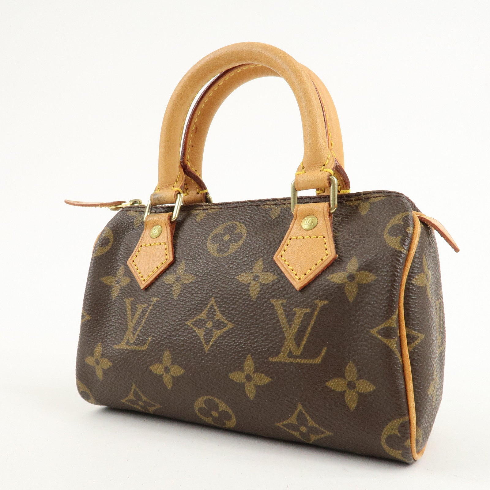 Louis Vuitton Monogram Mini Speedy Hand Bag Brown M41534 Used