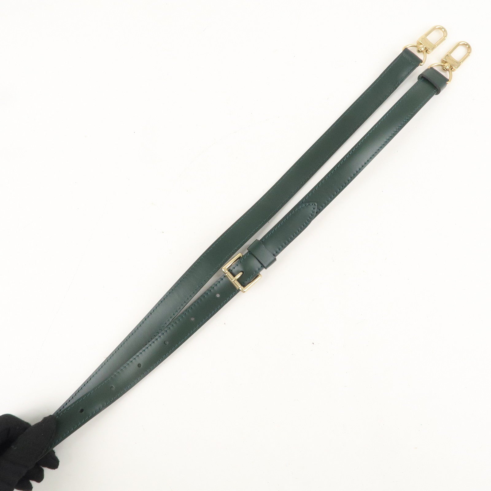 Louis Vuitton Leather Adjustable Shoulder Strap Green 100cm