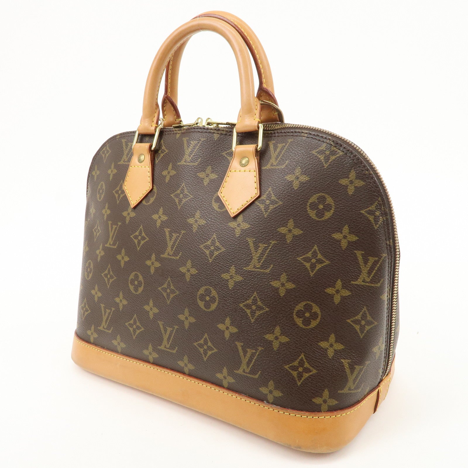 Louis Vuitton Monogram Alma Hand Bag Brown M51130 Used