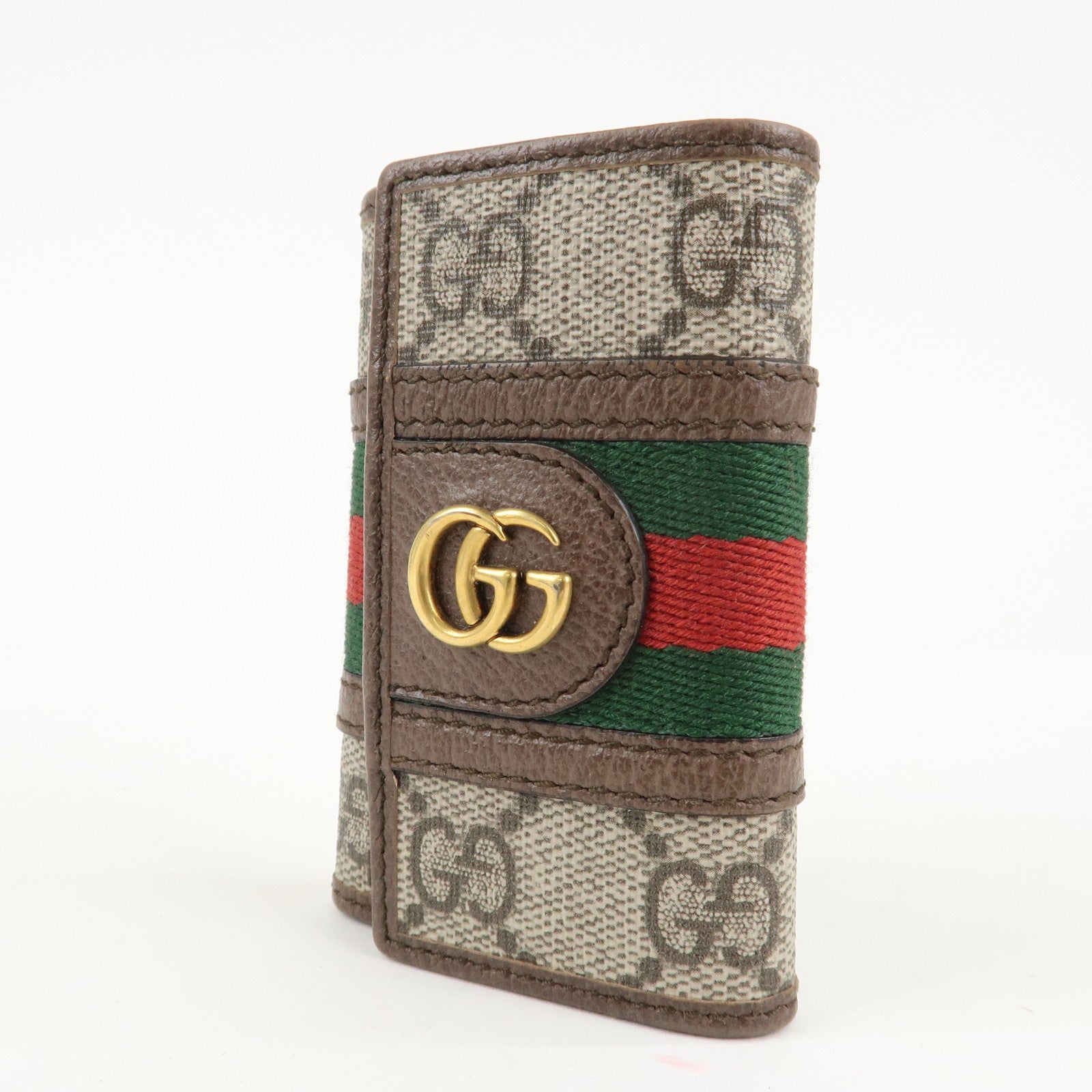 GUCCI Ophidia Sherry GG Supreme 6 Key Case Beige Brown 603732 Used