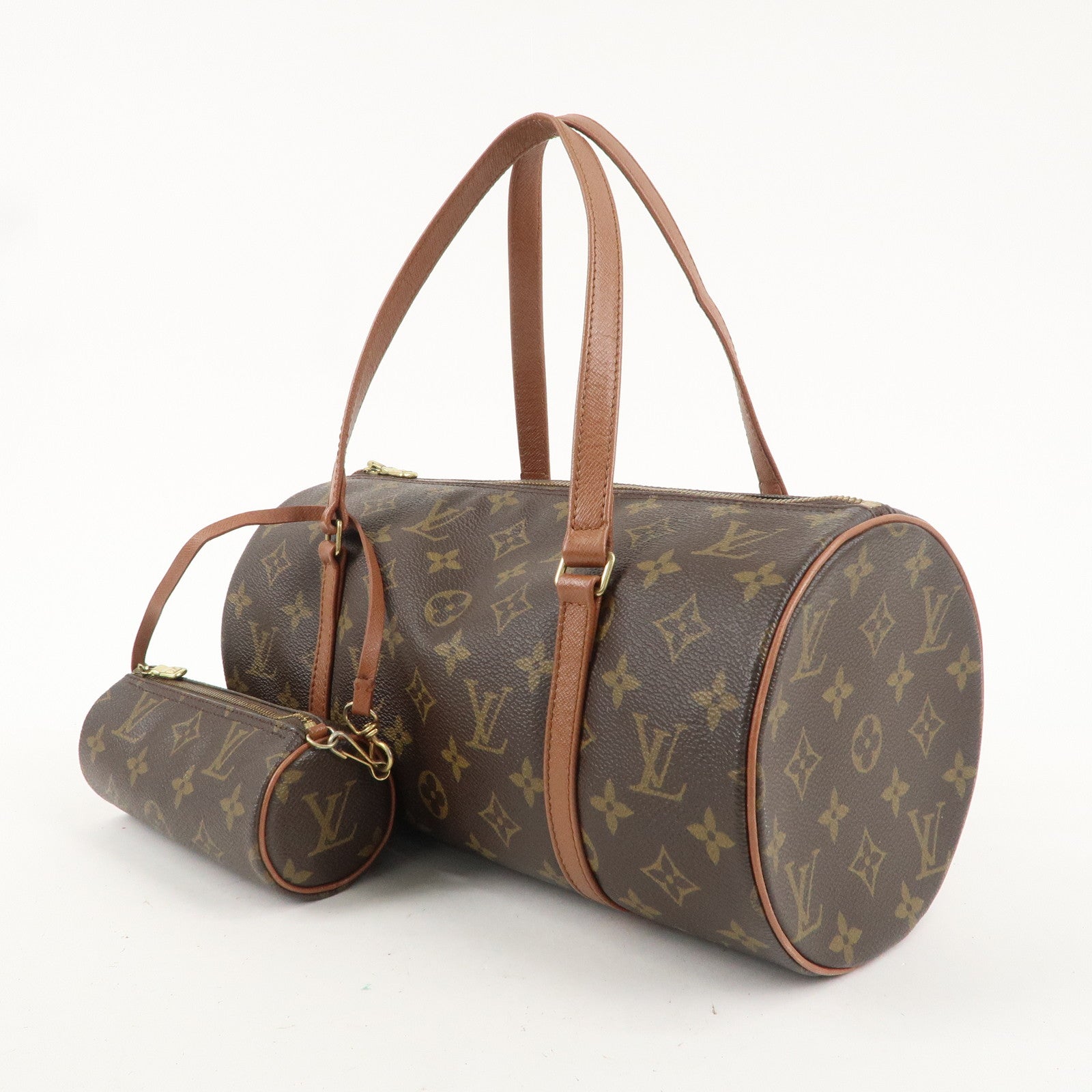 Louis Vuitton Monogram Papillon 30 Hand Bag 
Pouch Brown M51365