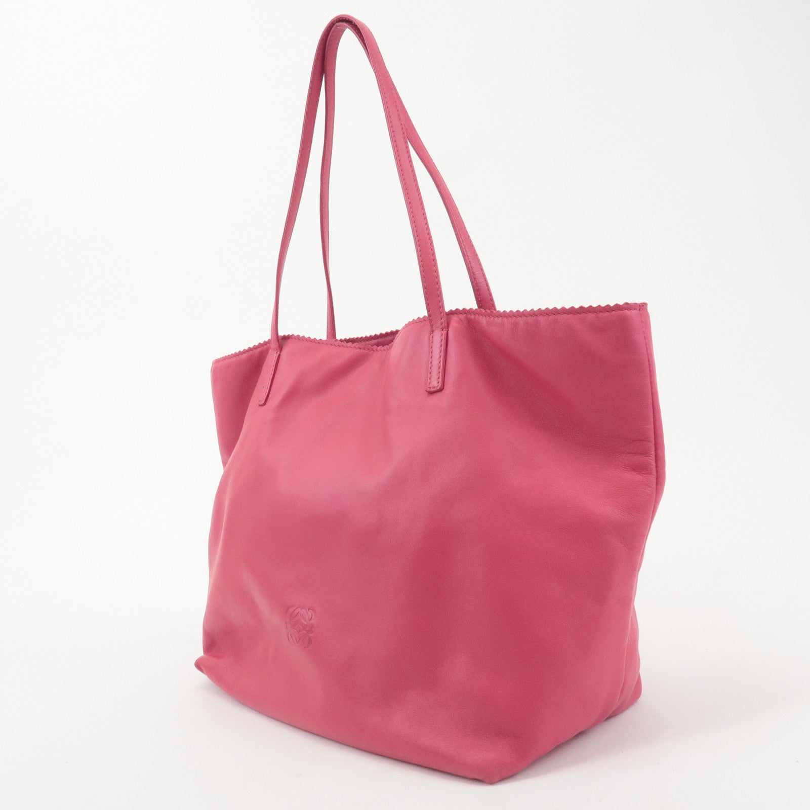 LOEWE Leather Tote Bag Shoulder Bag Pink