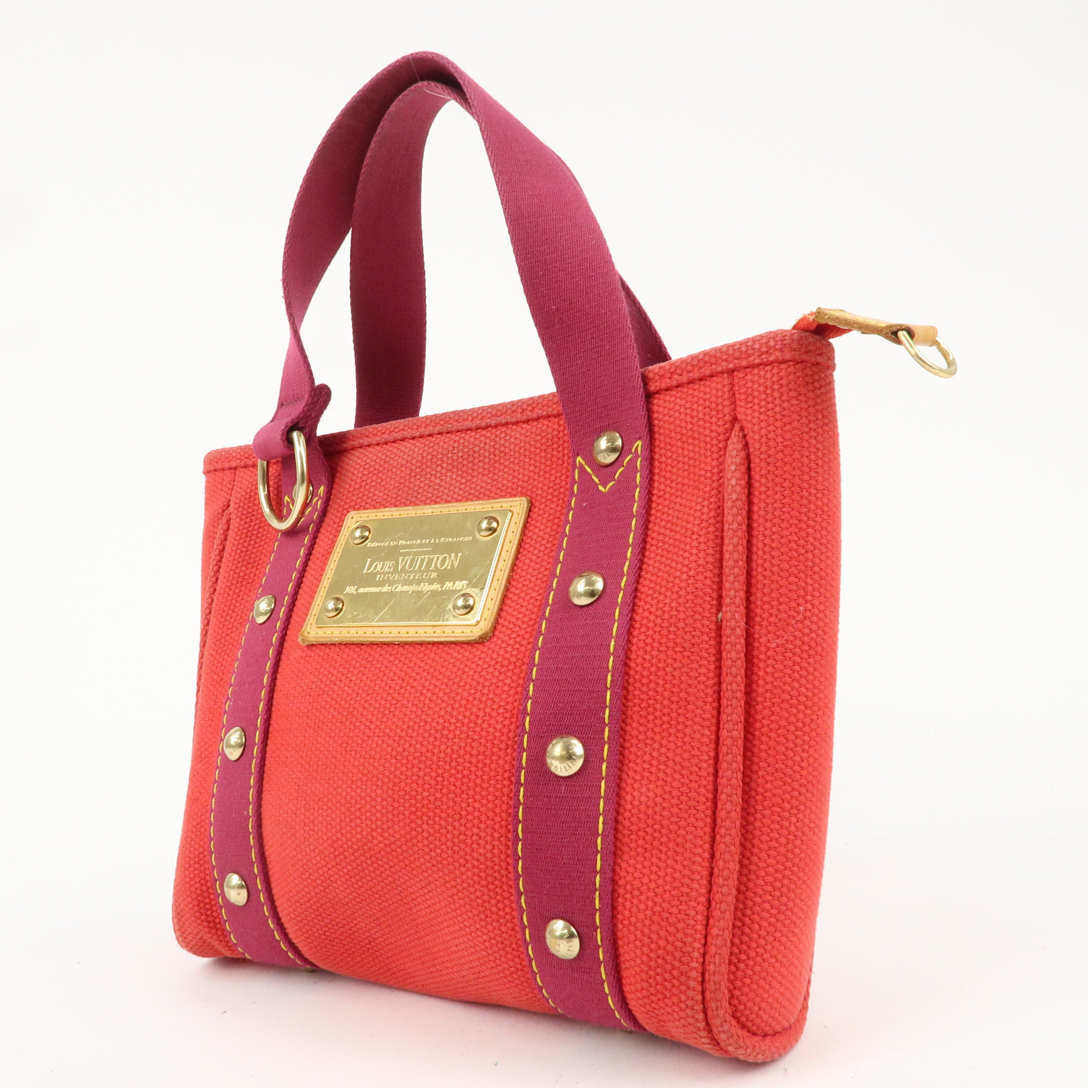 Louis Vuitton Antigua Cabas PM Hand Bag Rouge M40037