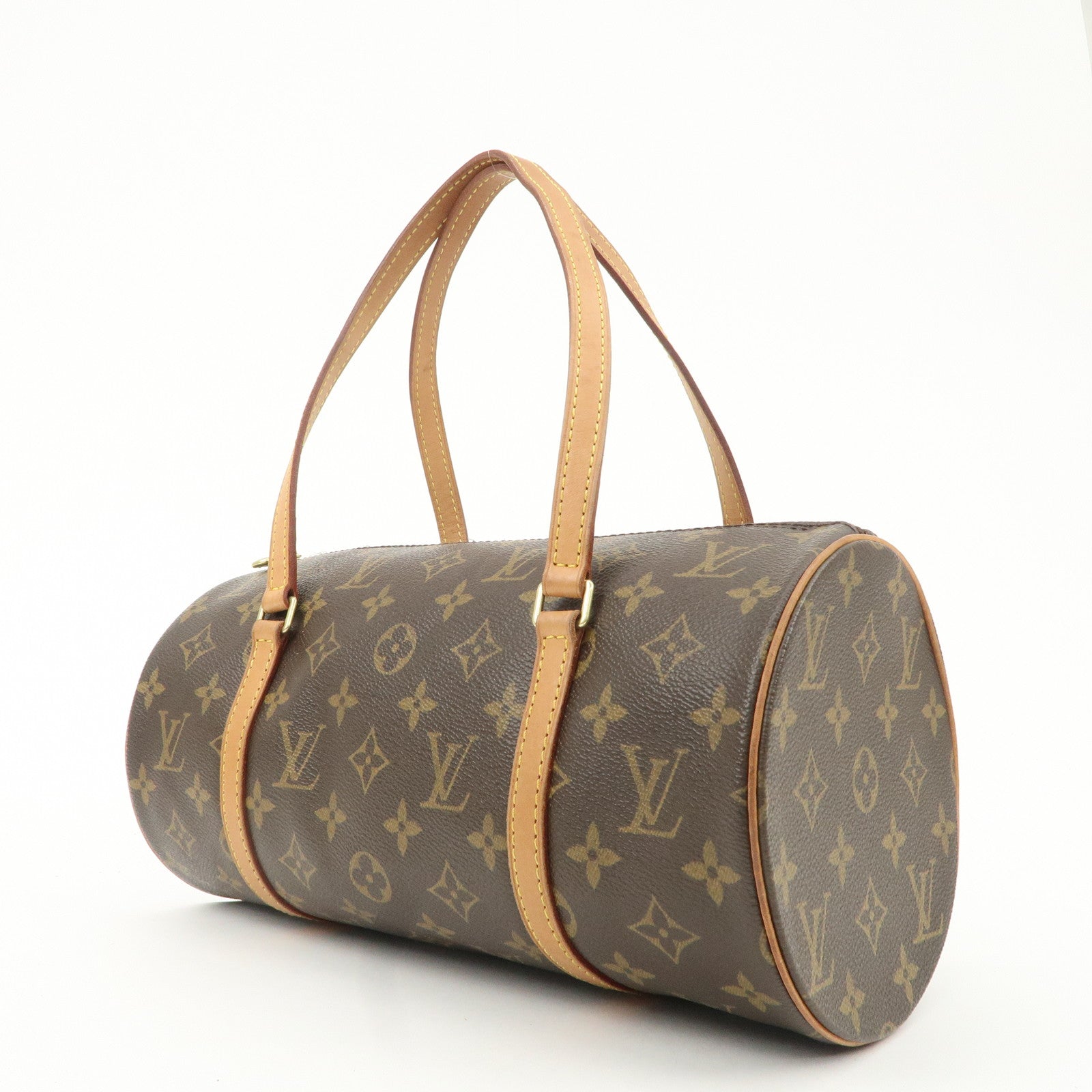 Louis Vuitton Monogram Papillon 30 Hand Bag New Style Brown M51385 Used