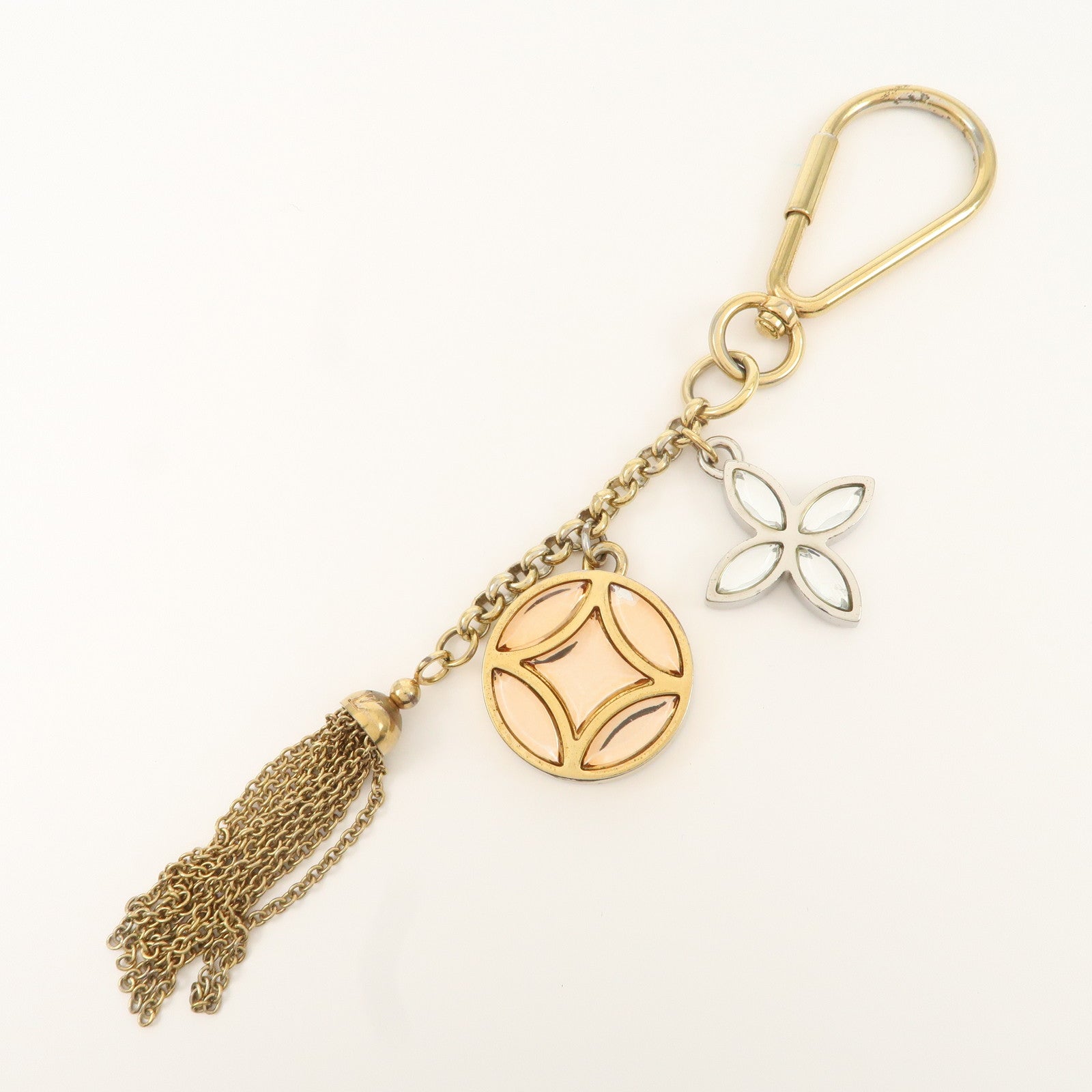 Louis Vuitton Porte Cles Ice Flower Bag Charm Gold Sillver M66780 Used