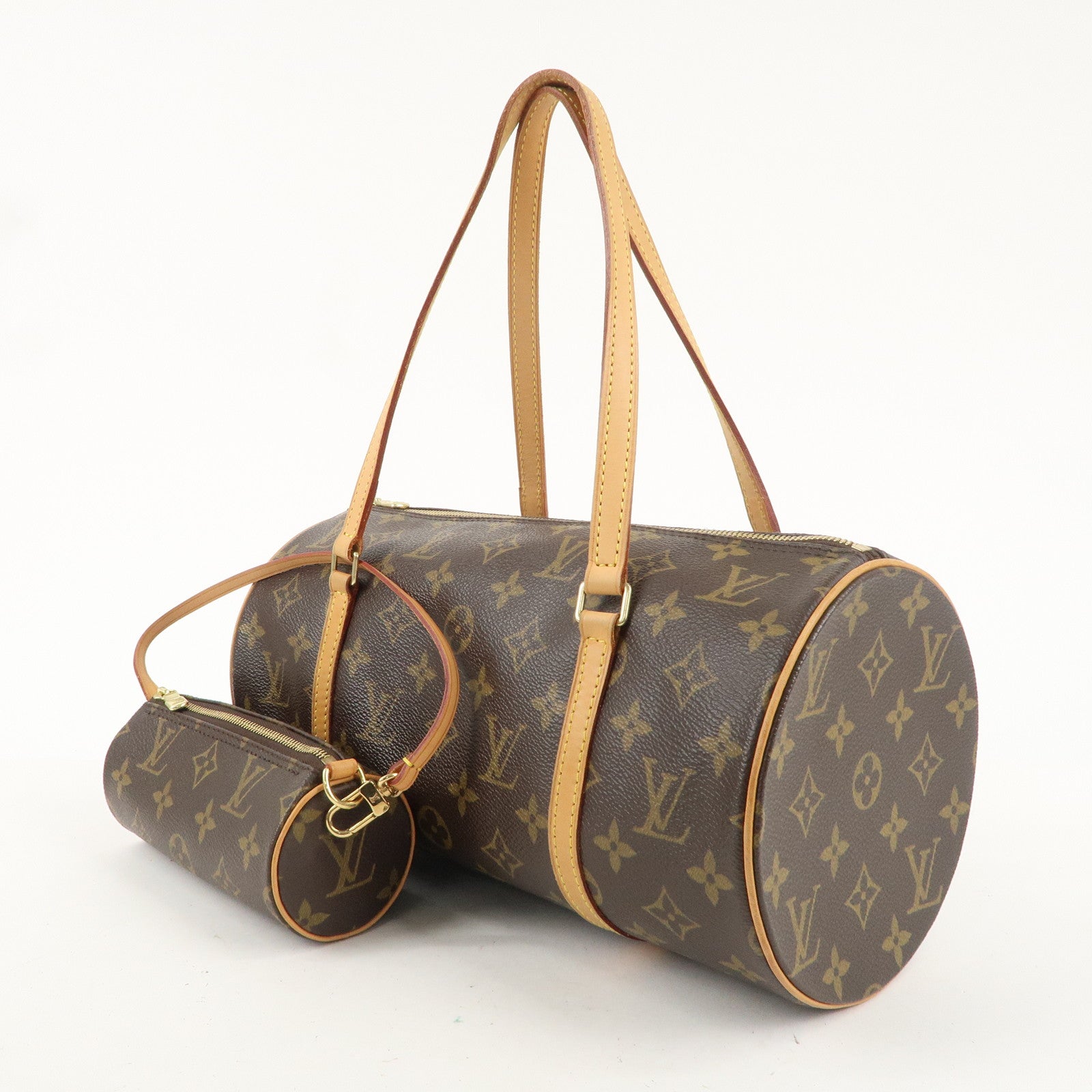 Louis Vuitton Monogram Papillon 30 Hand Bag 
Pouch Brown M51385